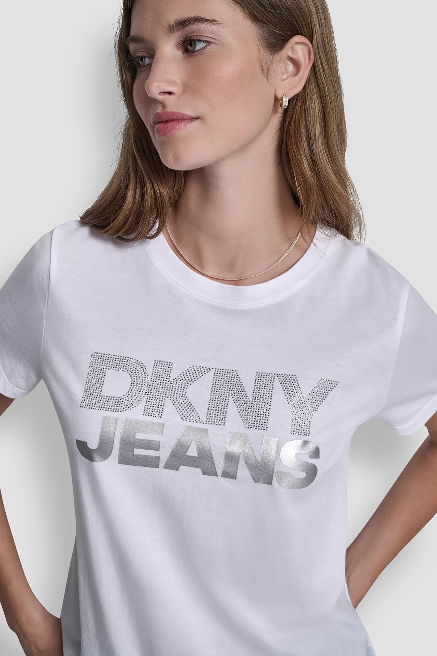 DKNY JEANS STACKED RHINESTONE TEE - Image 7