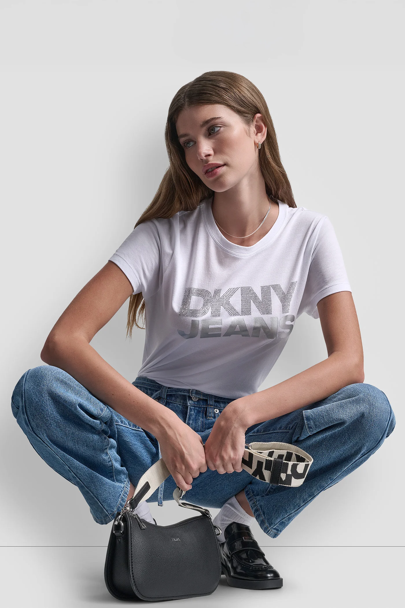 DKNY JEANS STACKED RHINESTONE TEE - Image 8