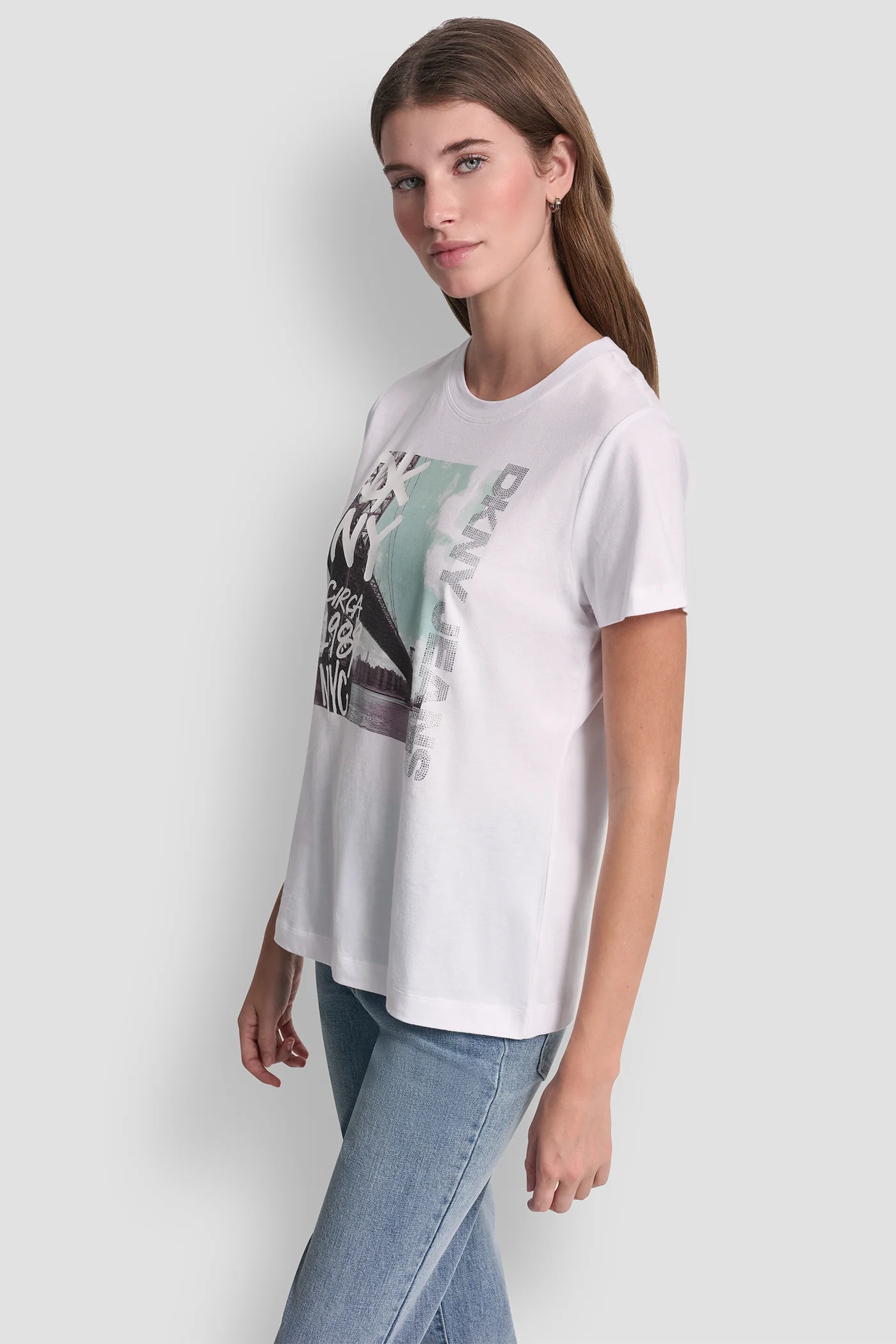 DKNY RHINESTONE GRAFITI TEE - Image 3