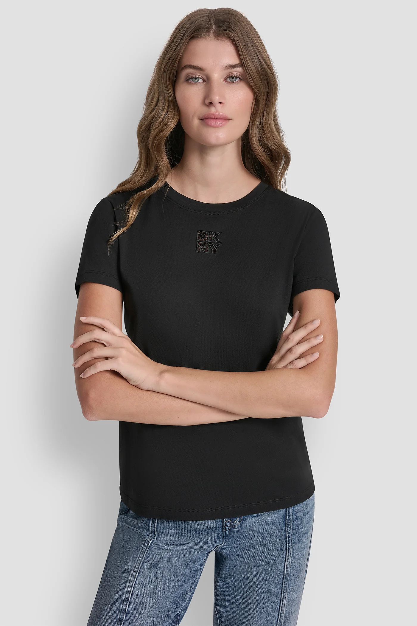 DKNY STACKED EYELET LOGO TEE - Image 2