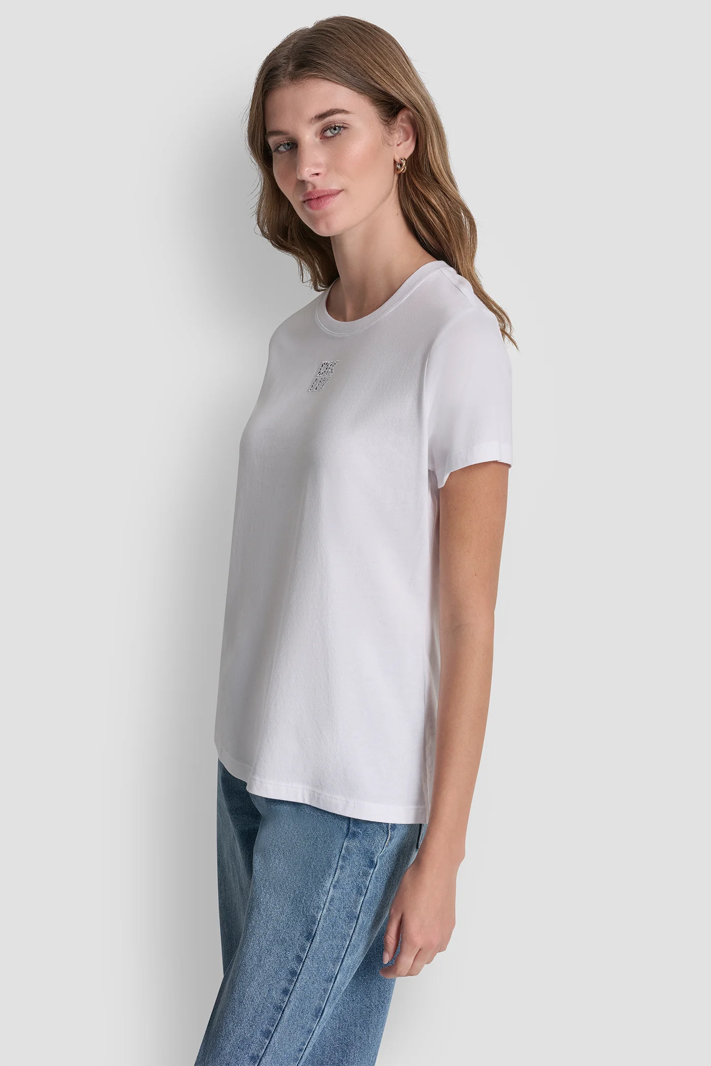 DKNY STACKED EYELET LOGO TEE - Image 4