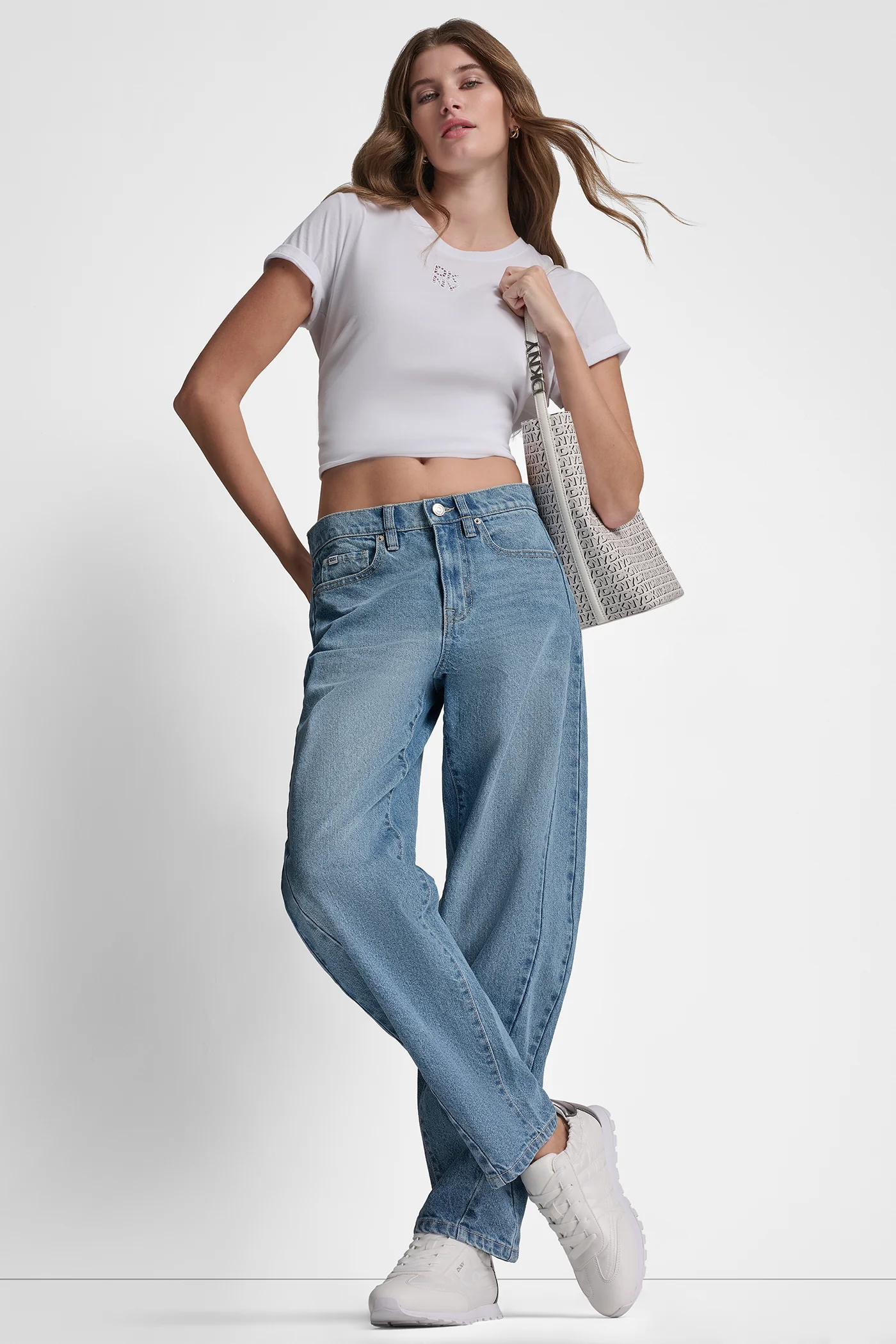 DKNY STACKED EYELET LOGO TEE - Image 7