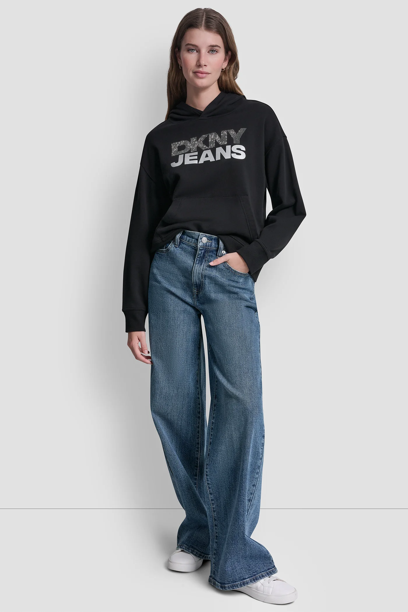 STACKED RHINESTONE FOIL LOGO HOODIE - Image 6
