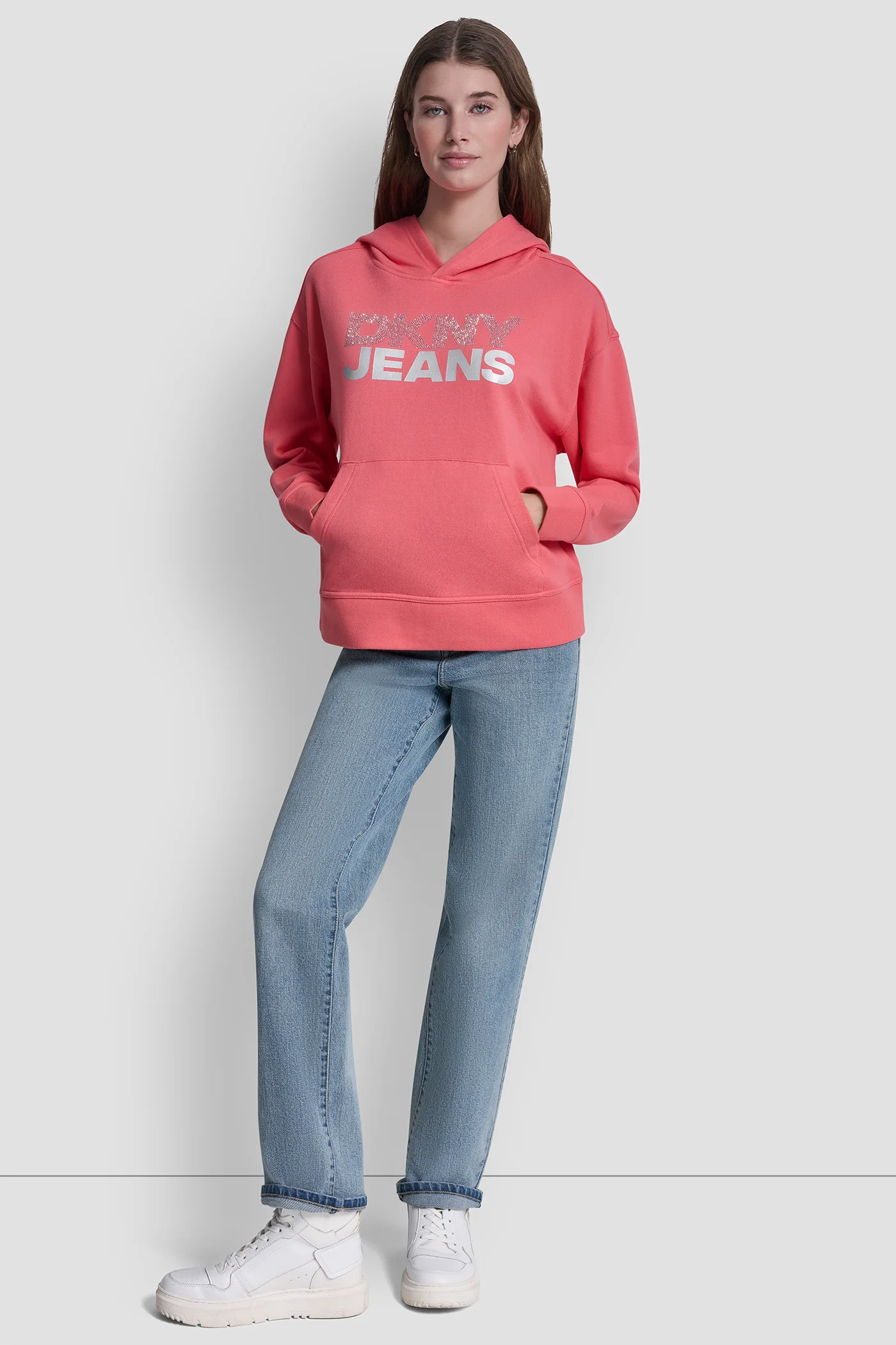 STACKED RHINESTONE FOIL LOGO HOODIE - Image 5