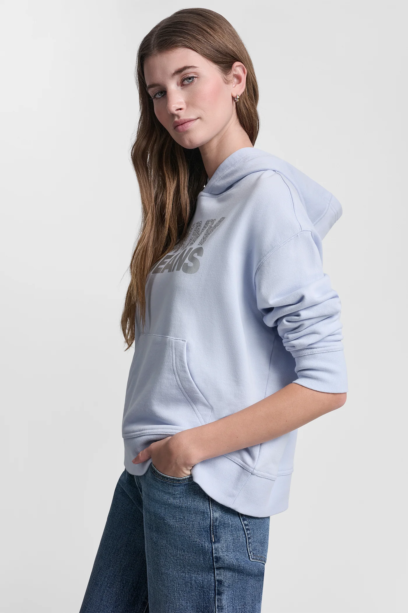 STACKED RHINESTONE FOIL LOGO HOODIE - Image 2