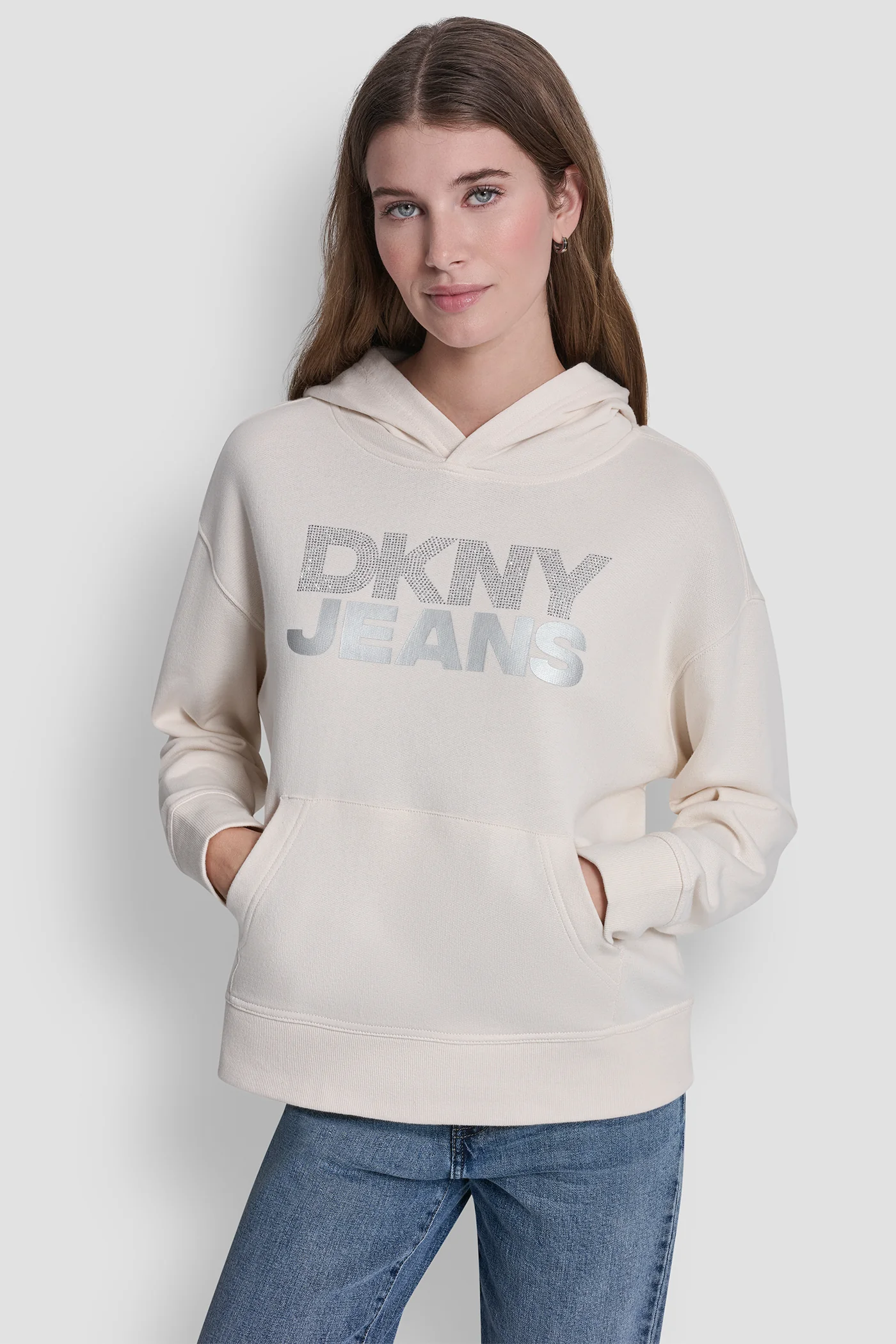 STACKED RHINESTONE FOIL LOGO HOODIE - Image 4