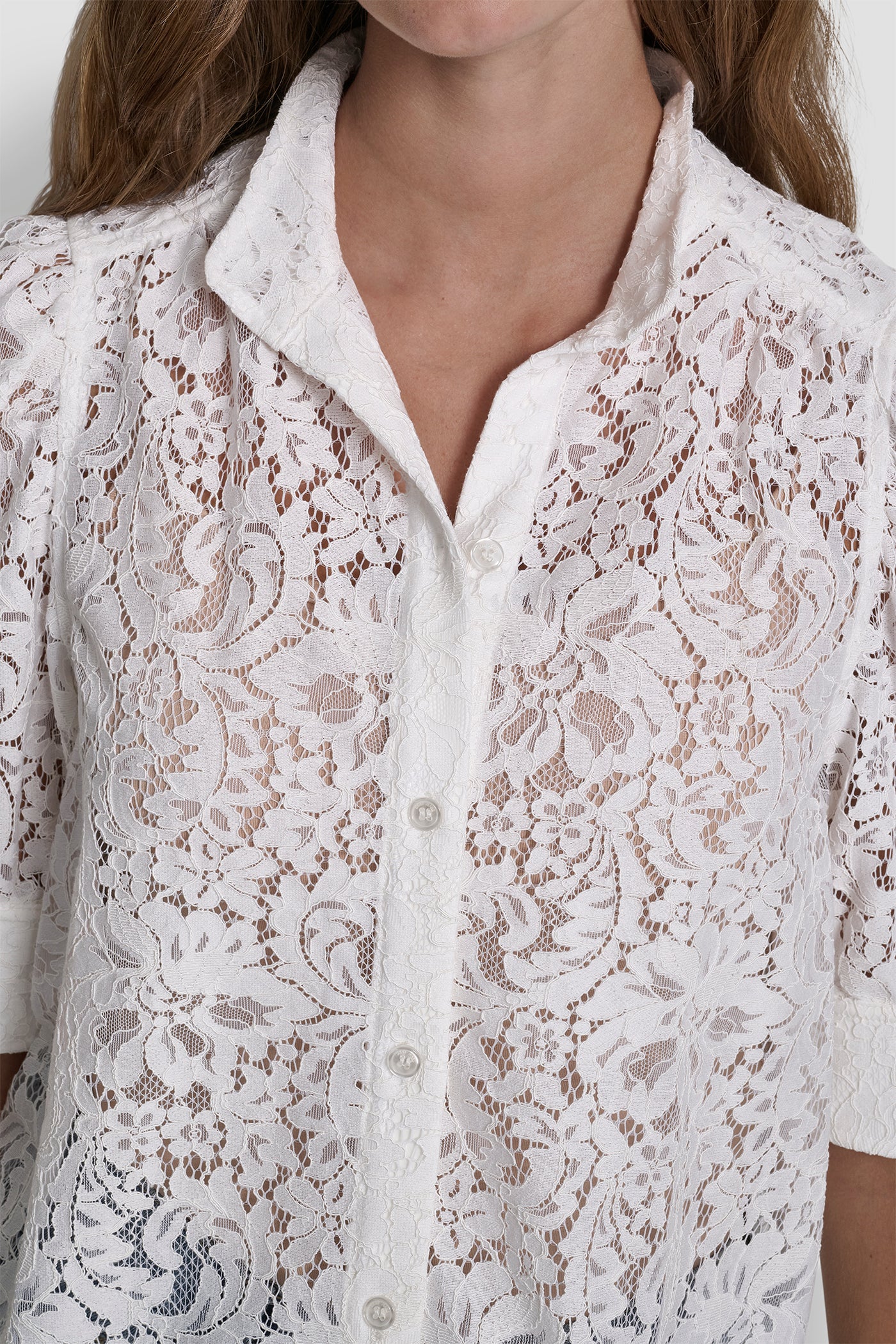 LACE PUFF SLEEVE SHIRT - Image 3