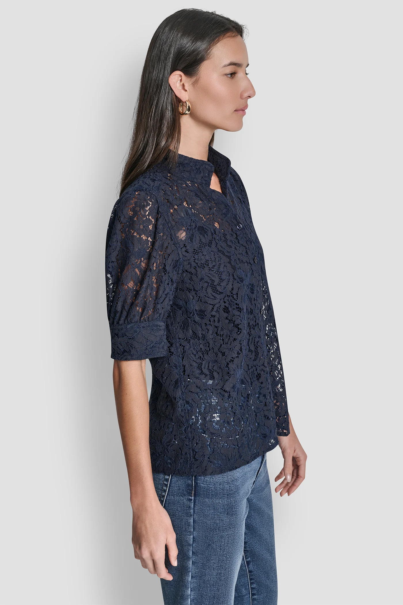 LACE PUFF SLEEVE SHIRT - Image 3