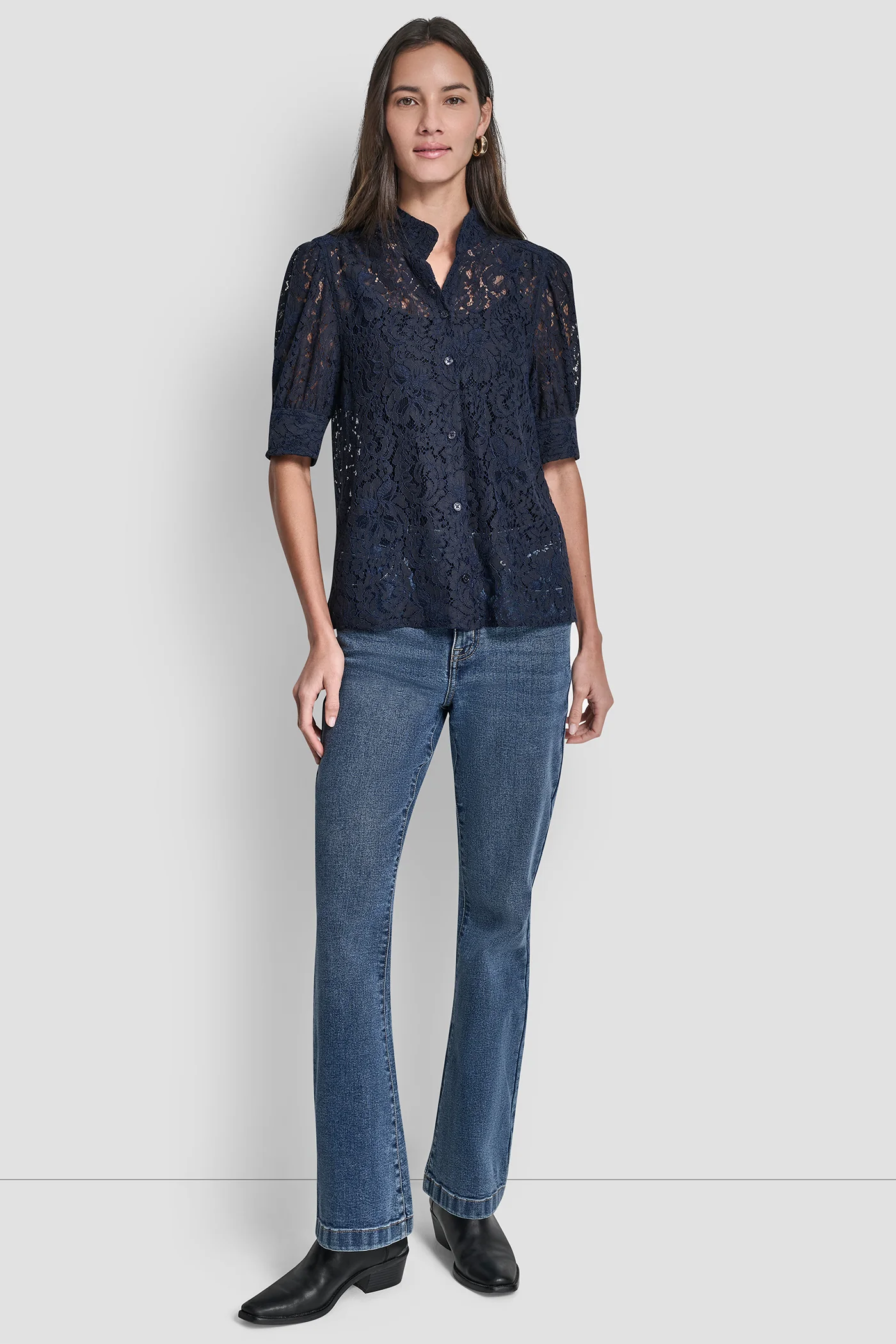 LACE PUFF SLEEVE SHIRT - Image 4