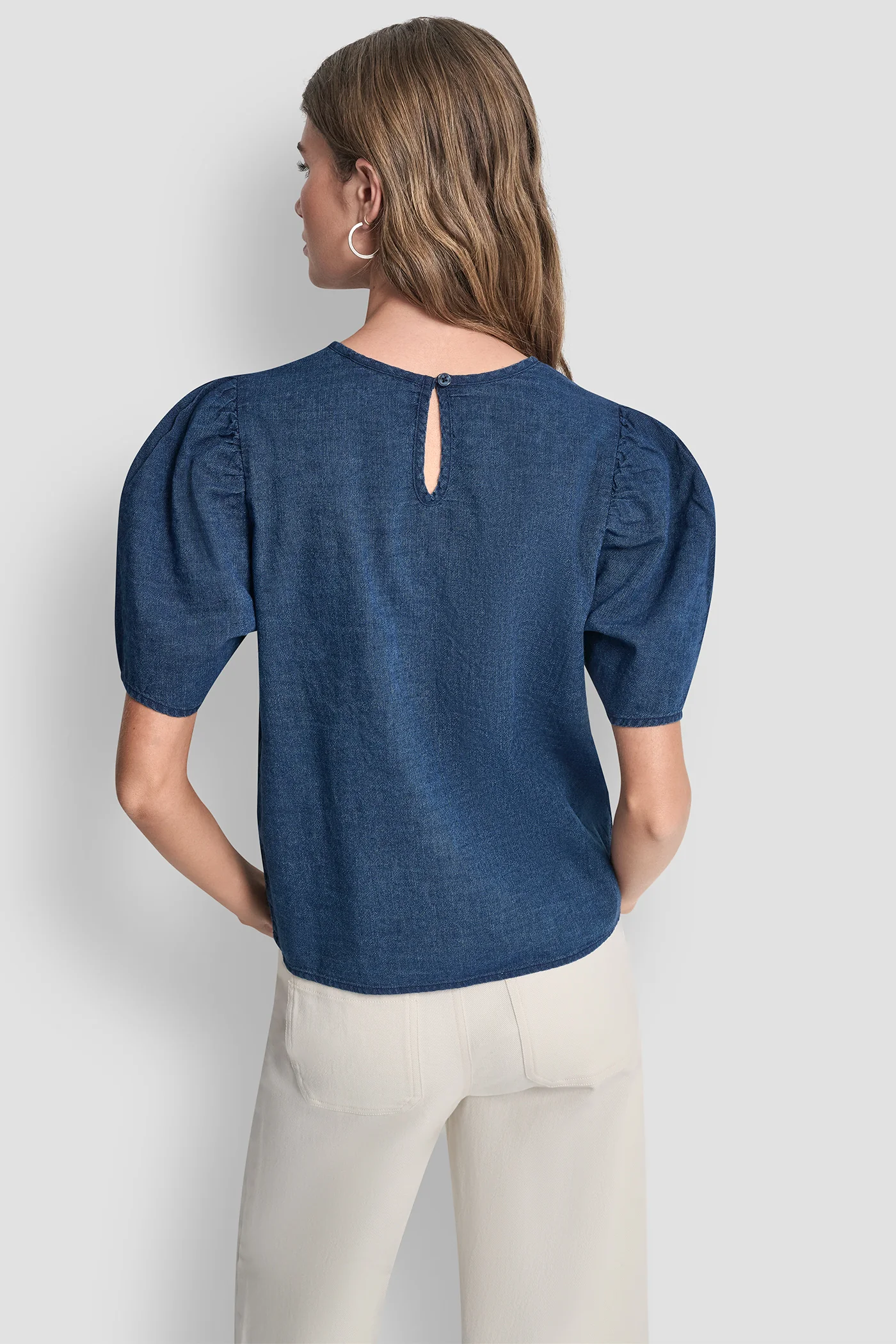 PUFF SLEEVE RUCHED FRONT SHIRT - Image 3