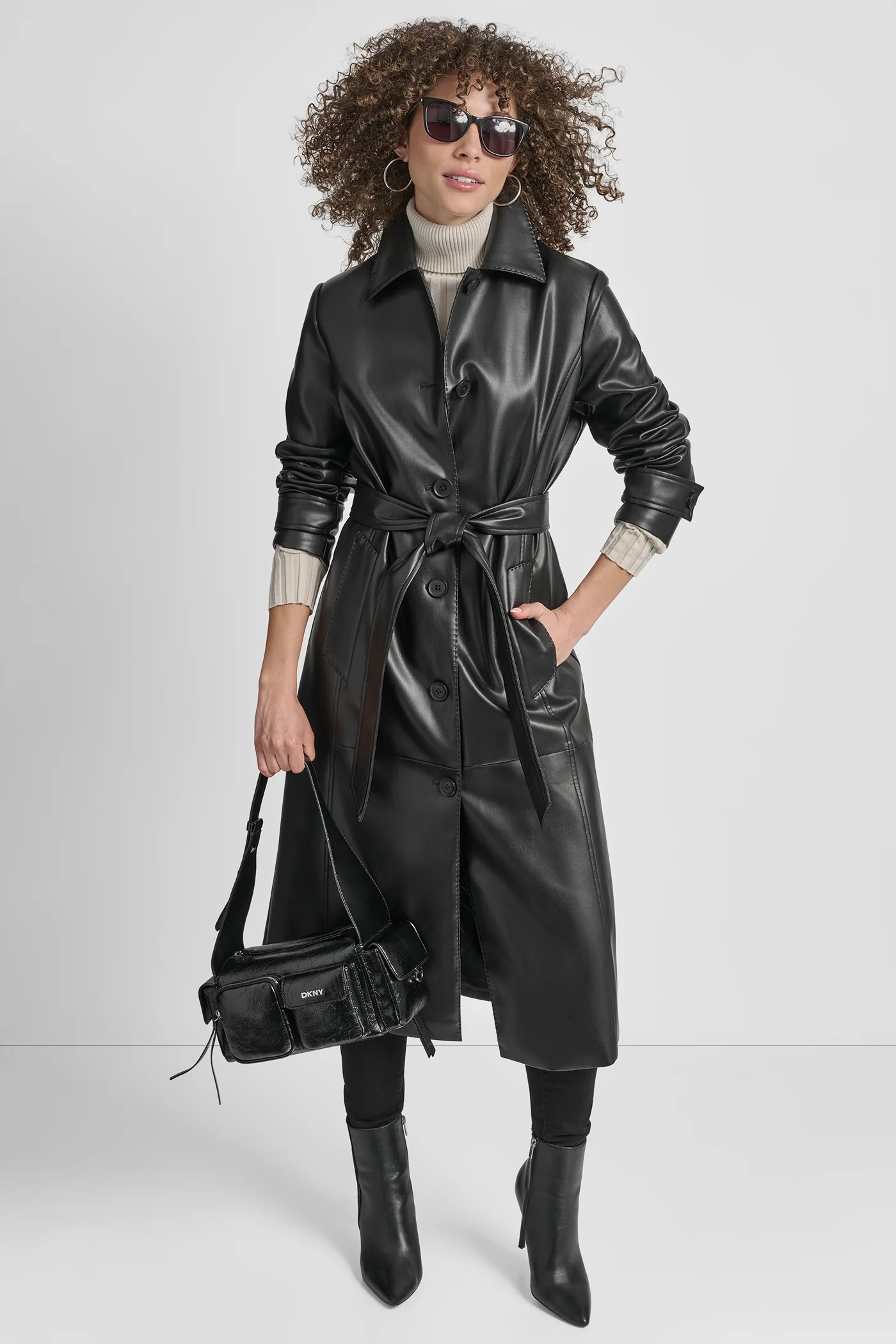 FAUX LEATHER LONG TRENCH - Image 5