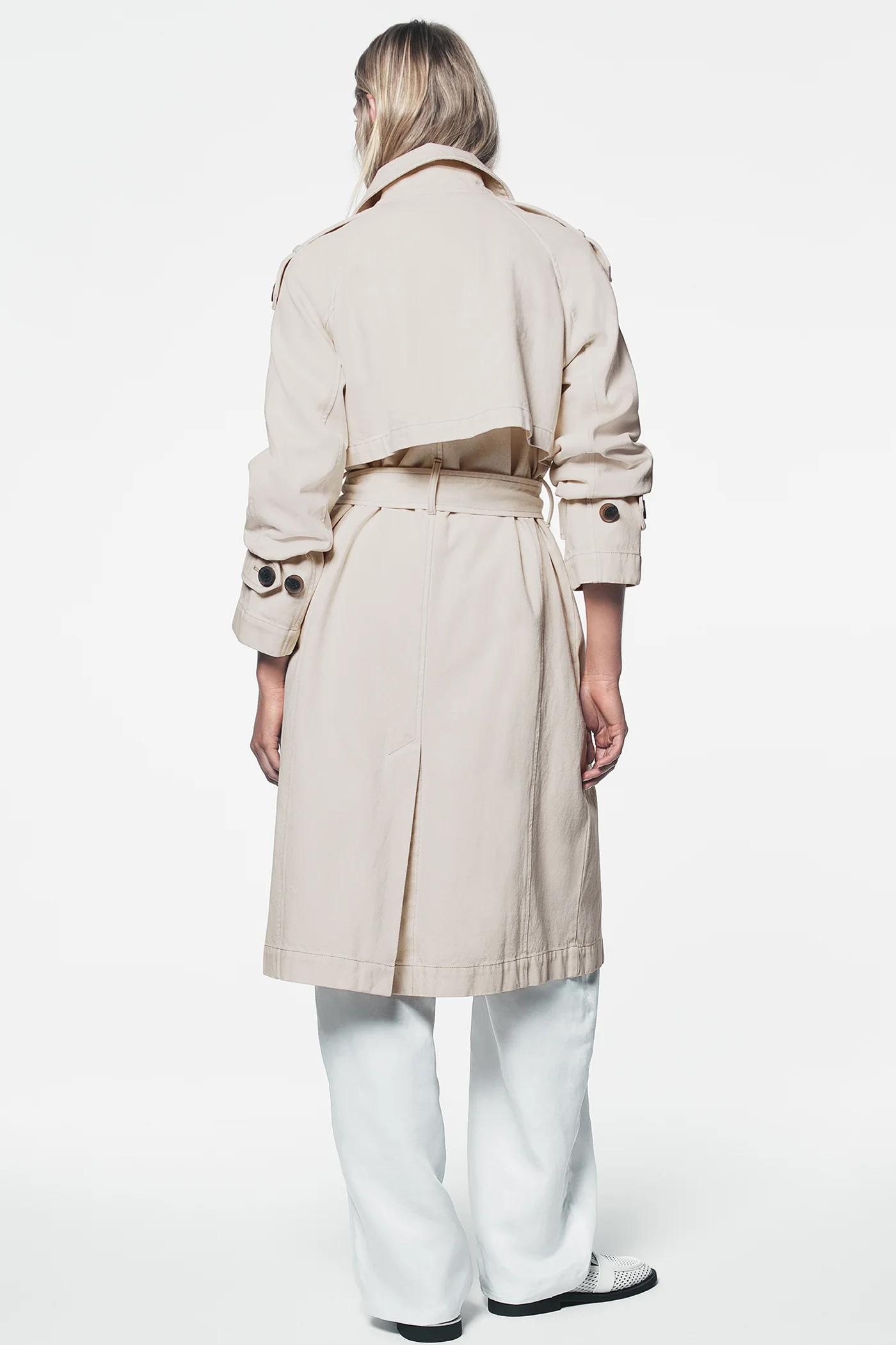 LONG BELTED TRENCH COAT - Image 2