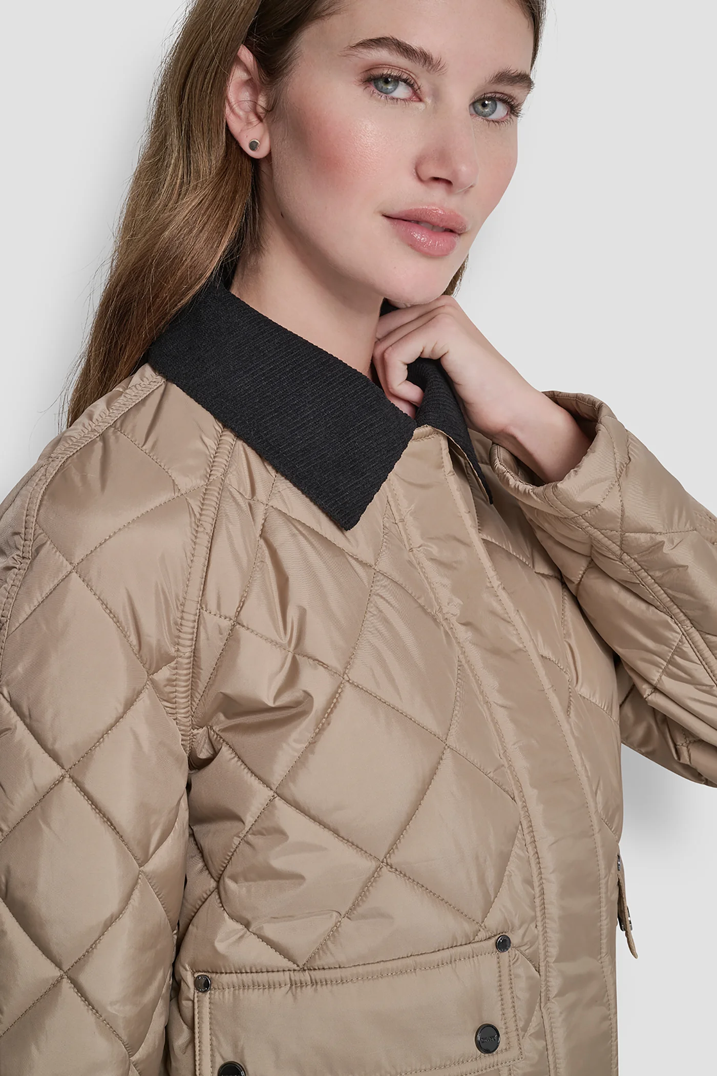 QULITED JACKET WITH CONTRAST COLLAR - Image 5
