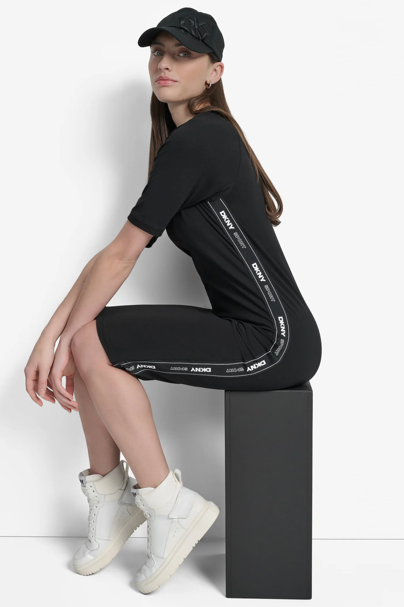 BODYCON DRESS WITH LOGO TAPING - Image 3