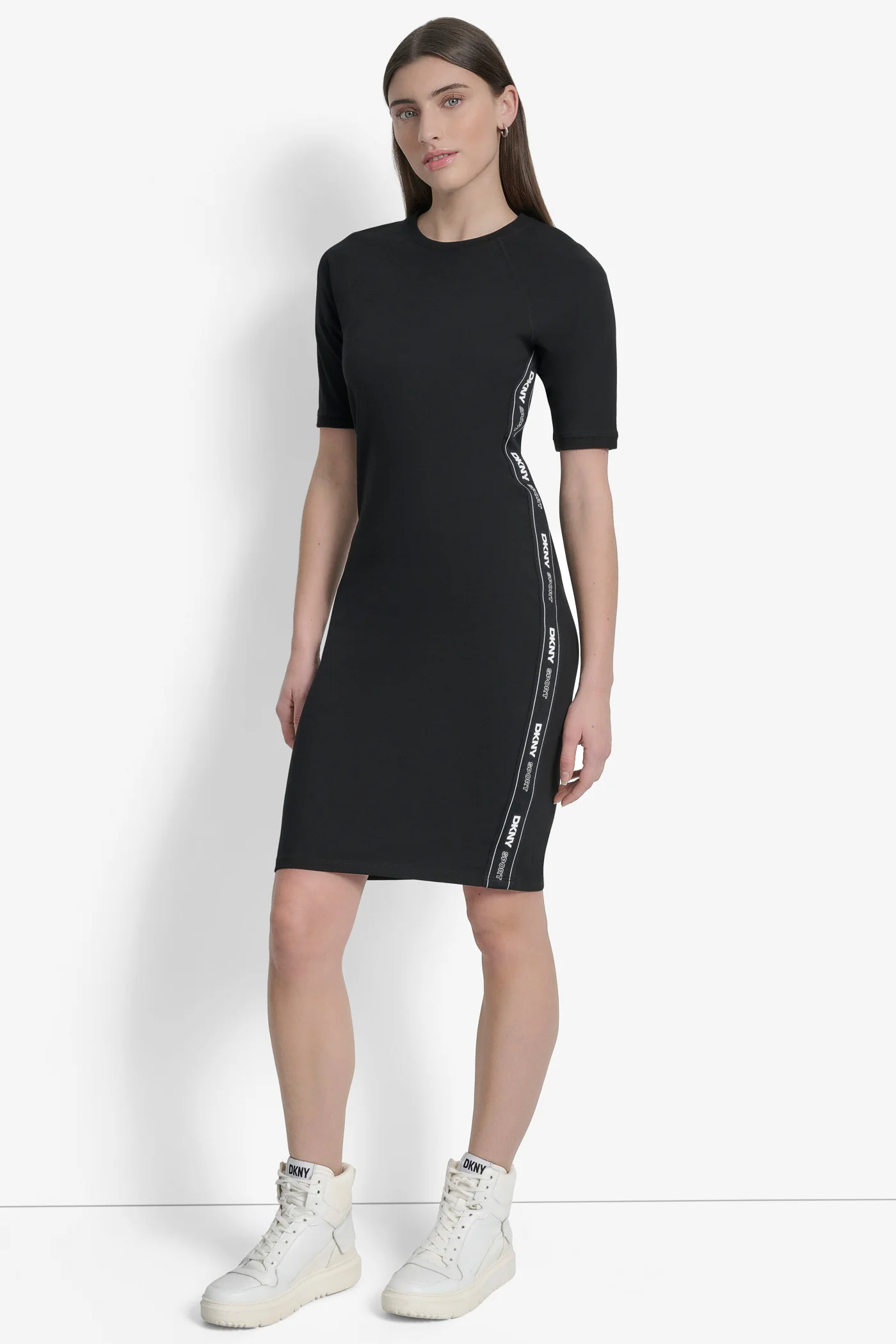 BODYCON DRESS WITH LOGO TAPING - Image 4