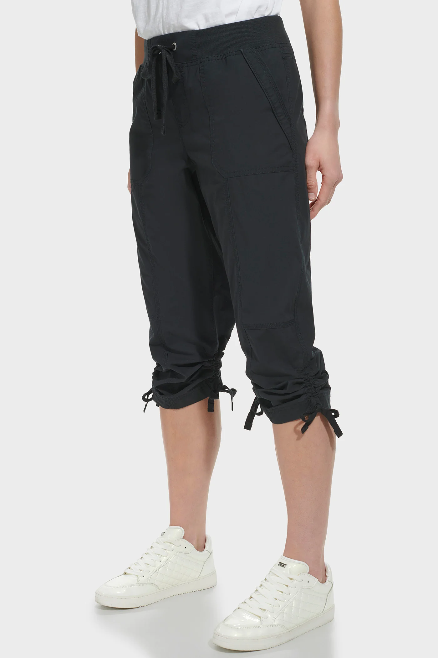 HIGH-RISE SHIRRED UTILITY CAPRI PANT - Image 3