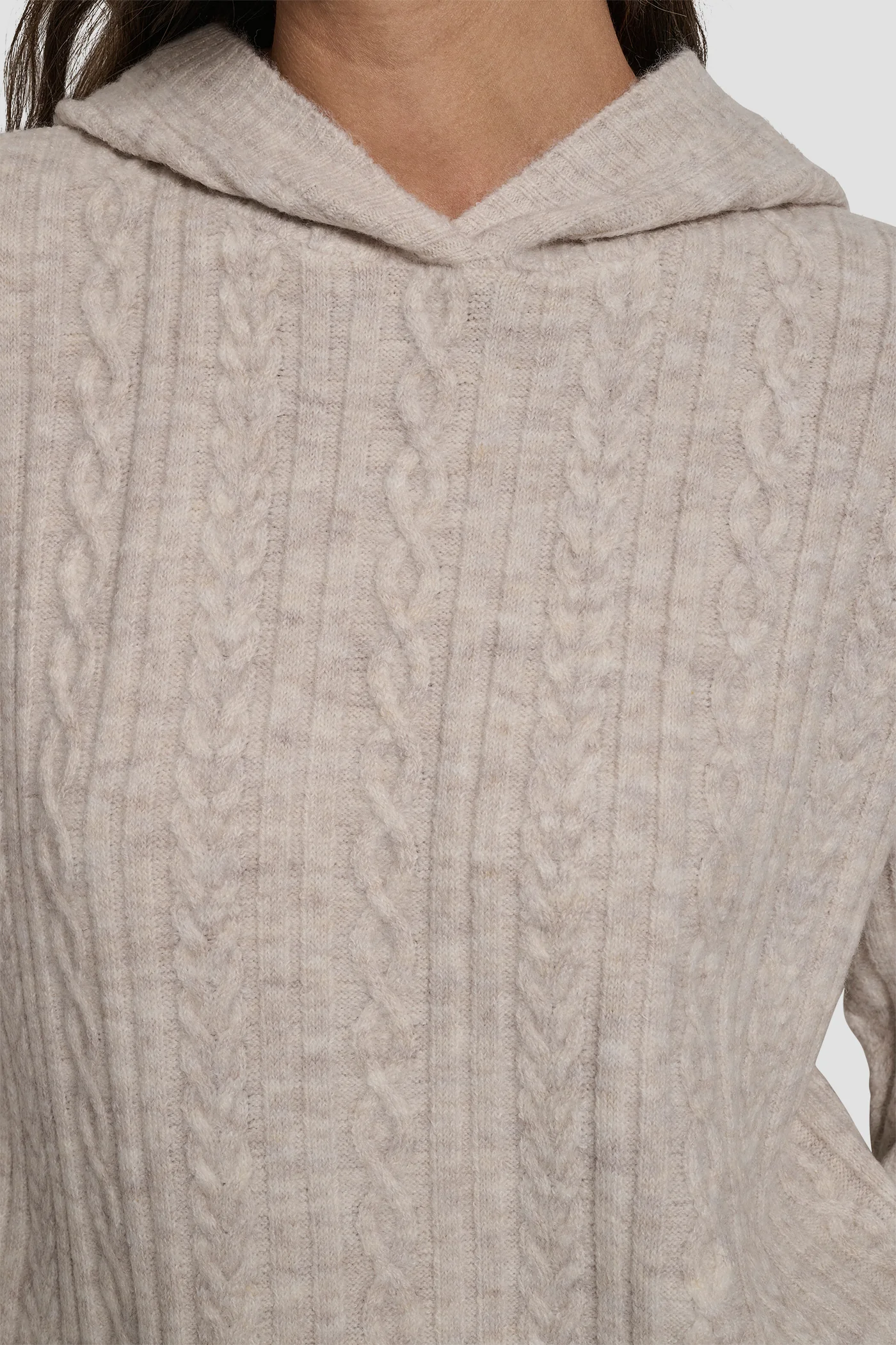COZY CABLE SWEATER HOODIE - Image 4