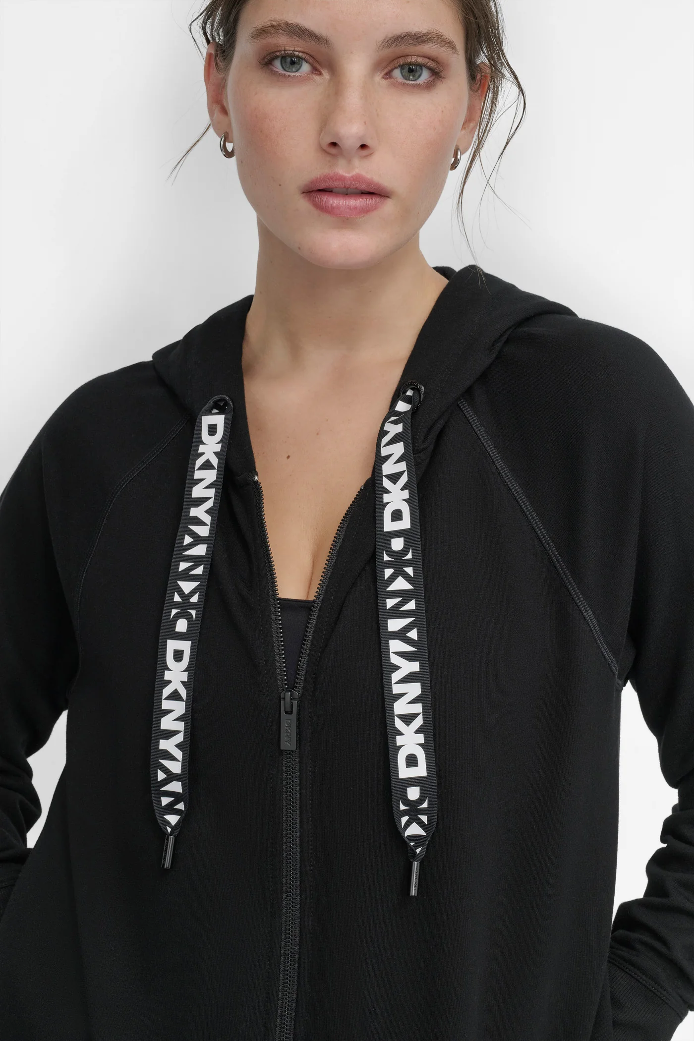 TWO TONE LOGO DRAWSTRING HOODIE - Image 5