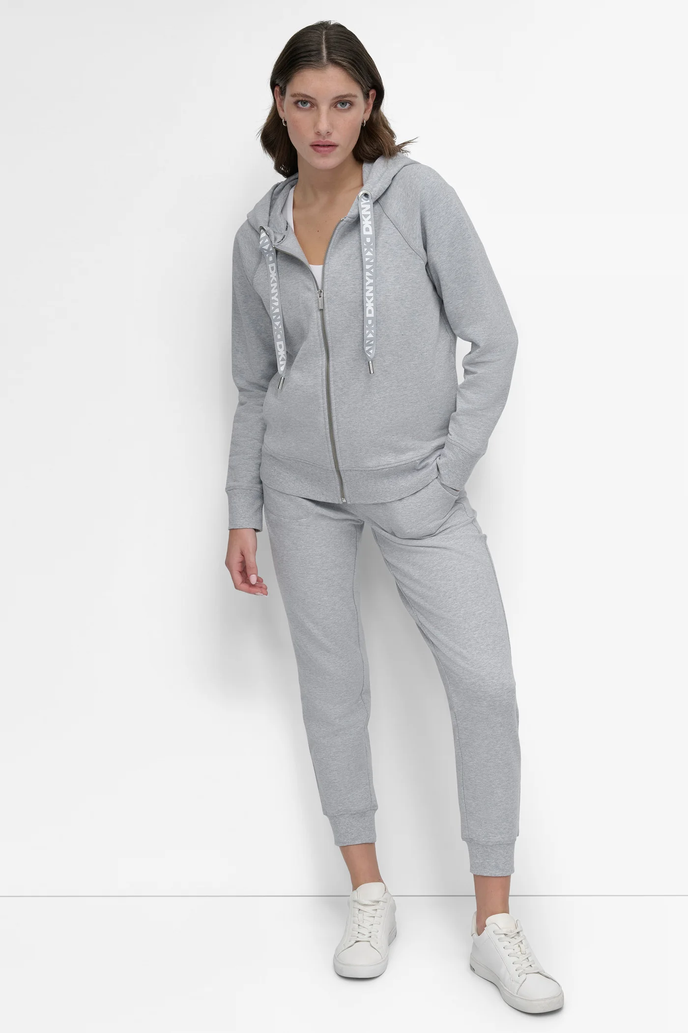 TWO TONE LOGO DRAWSTRING HOODIE - Image 9