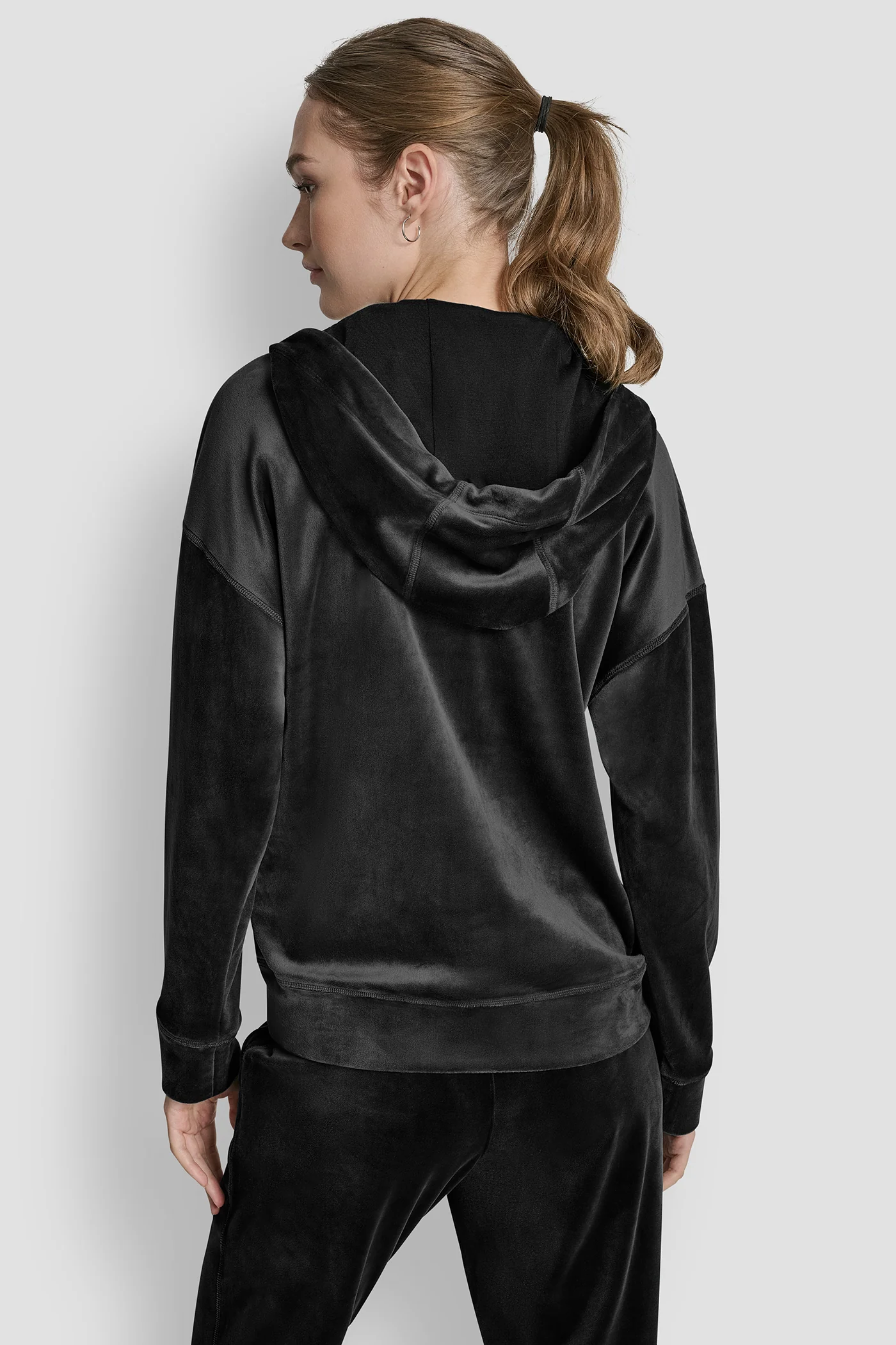 VELOUR HD EMBROIDERY LOGO FULL ZIP HOODIE - Image 2