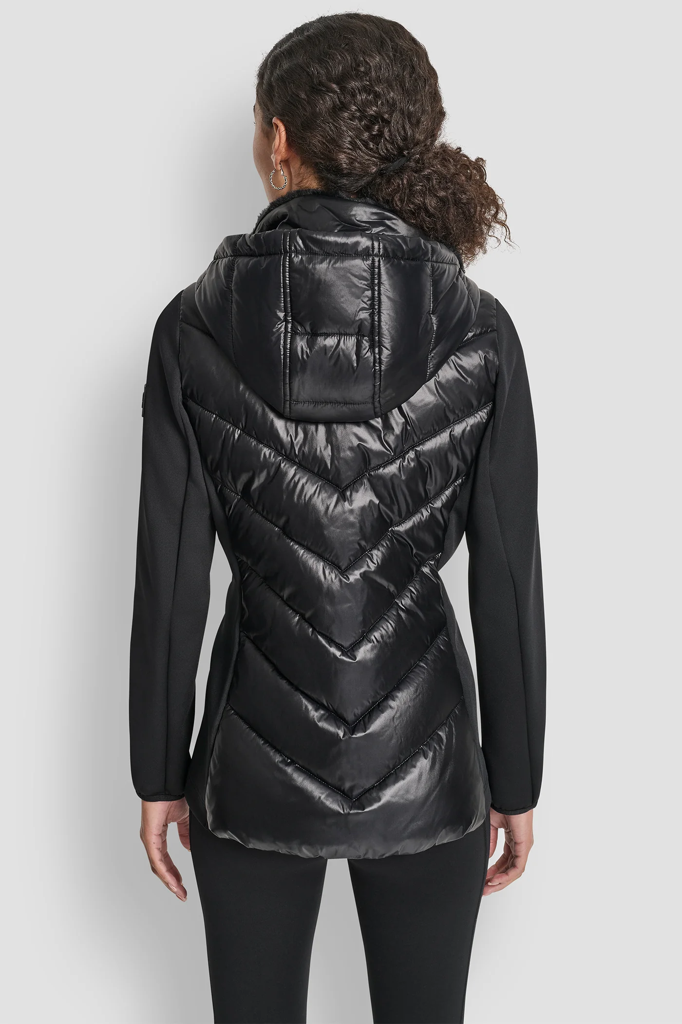 CHEVRON QUILTED SCUBA MIX JACKET - Image 2