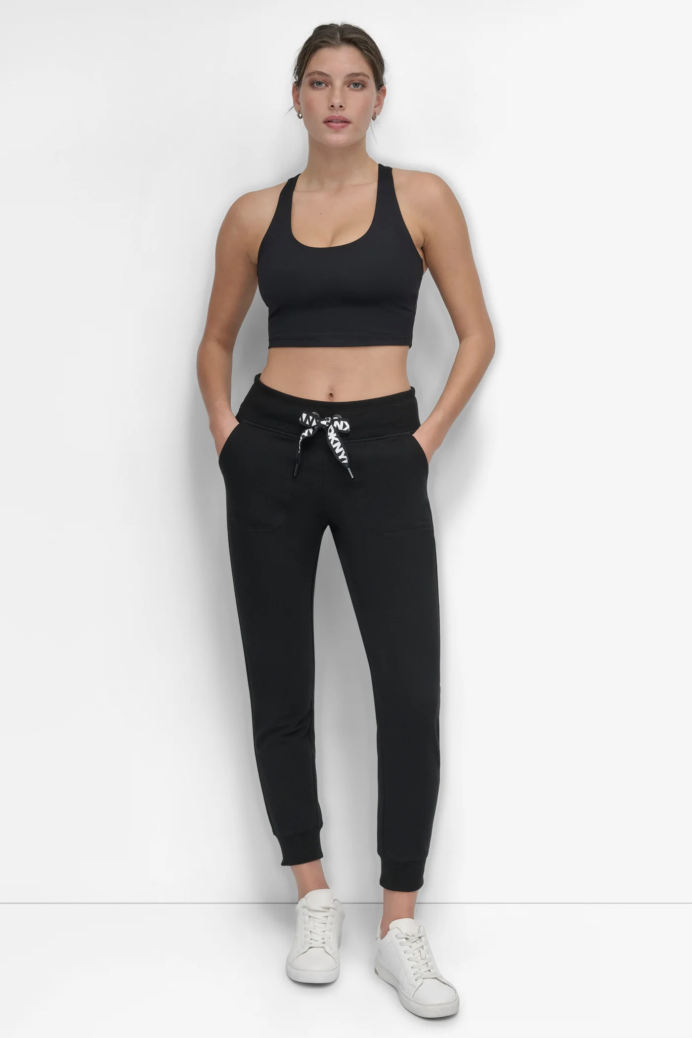 HIGH-RISE TWO-TONE LOGO DRAWSTRING JOGGER - Image 5