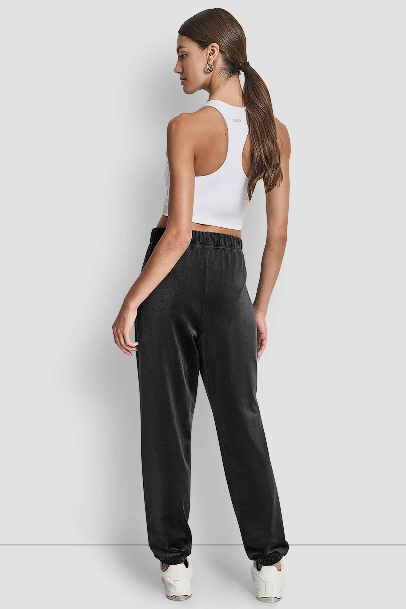 VELOUR RHINESTONE LOGO RELAXED JOGGER - Image 5