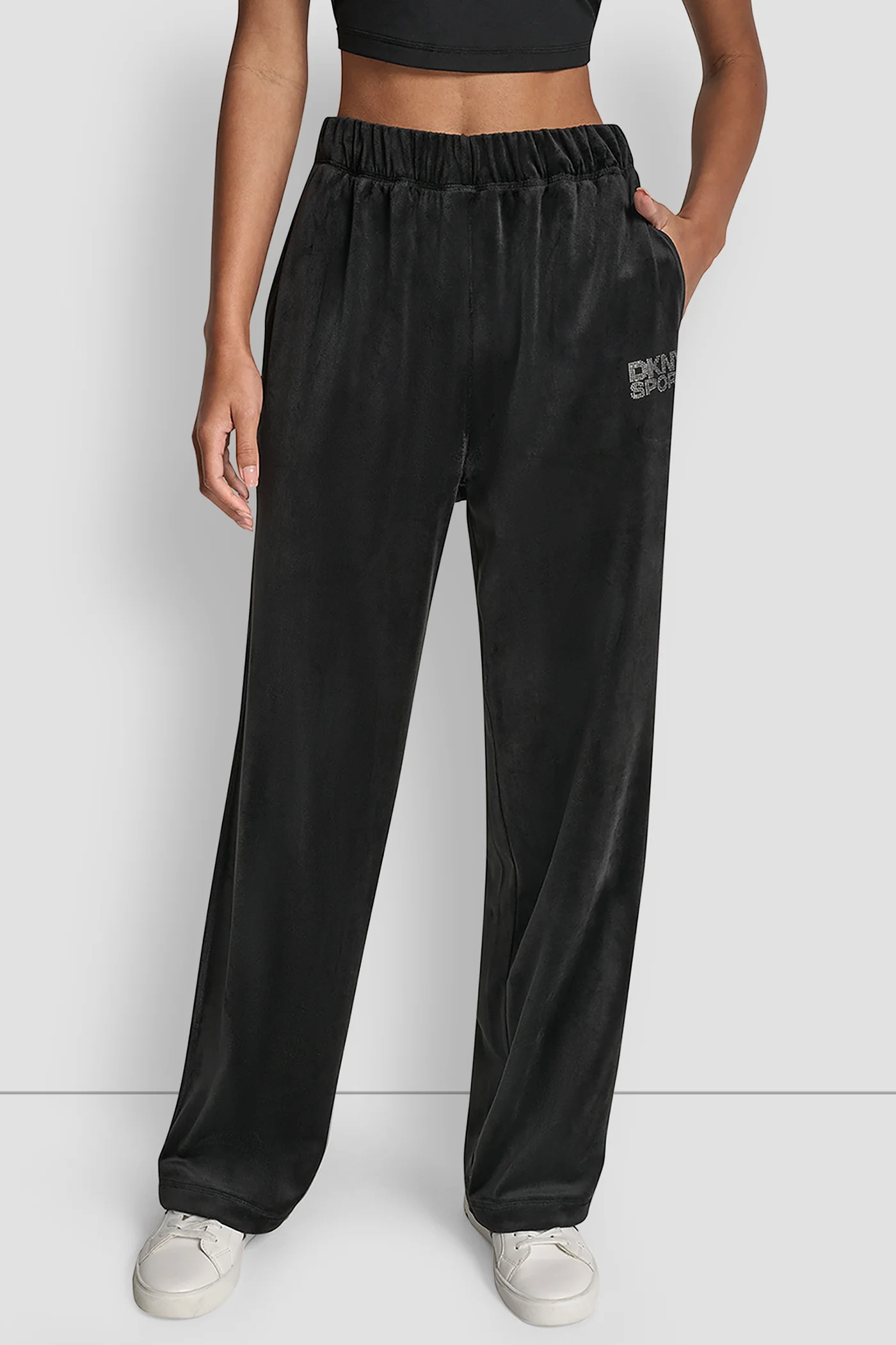VELOUR RHINESTONE LOGO PANT - Image 3