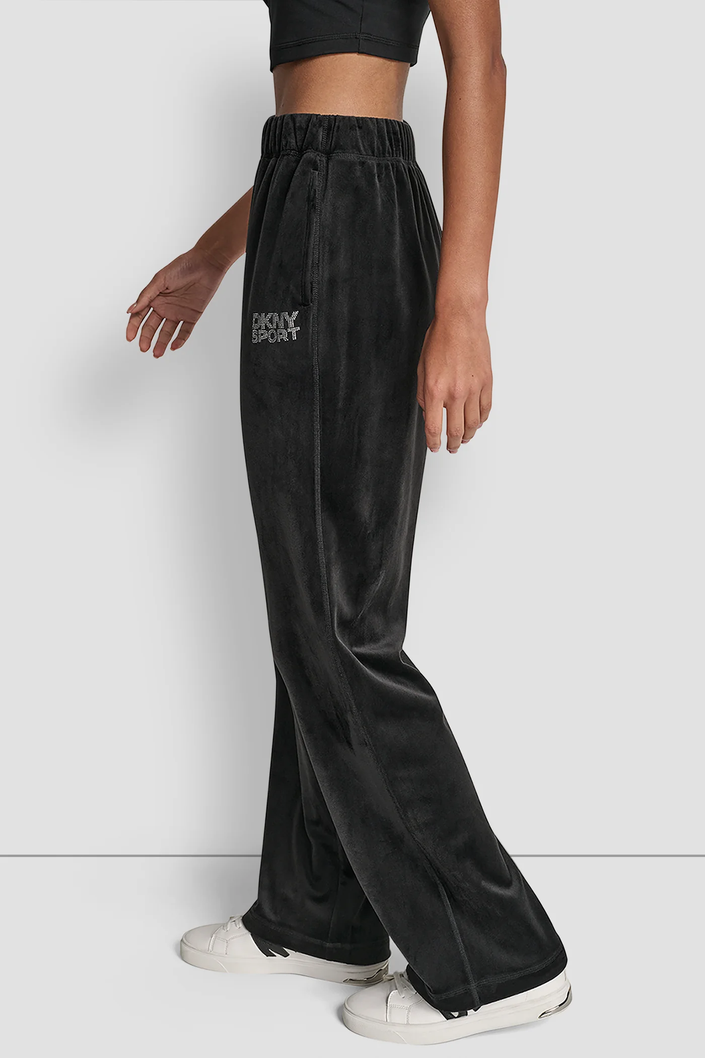VELOUR RHINESTONE LOGO PANT - Image 4