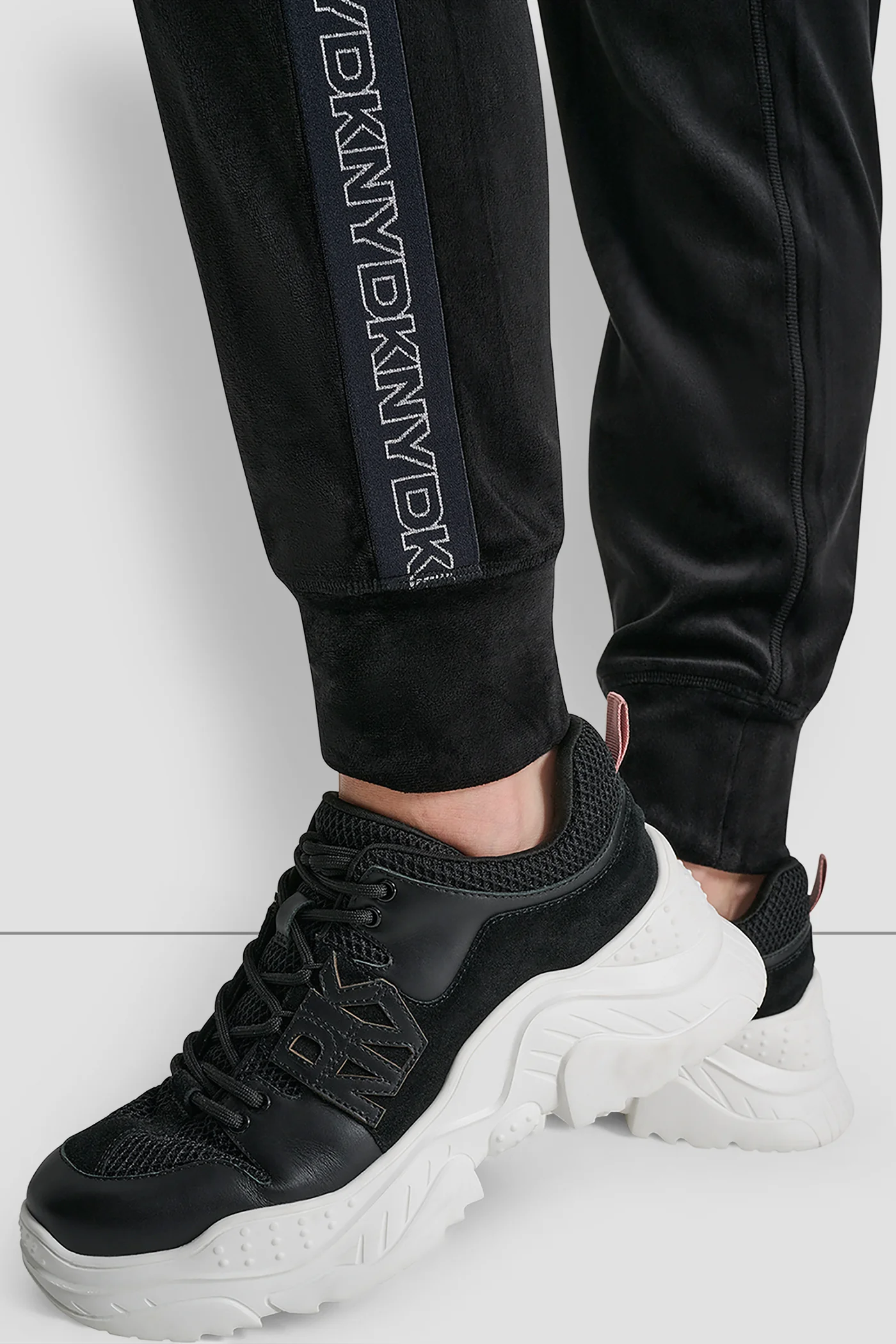 VELOUR CUFFED JOGGER WITH METALLIC LOGO - Image 6