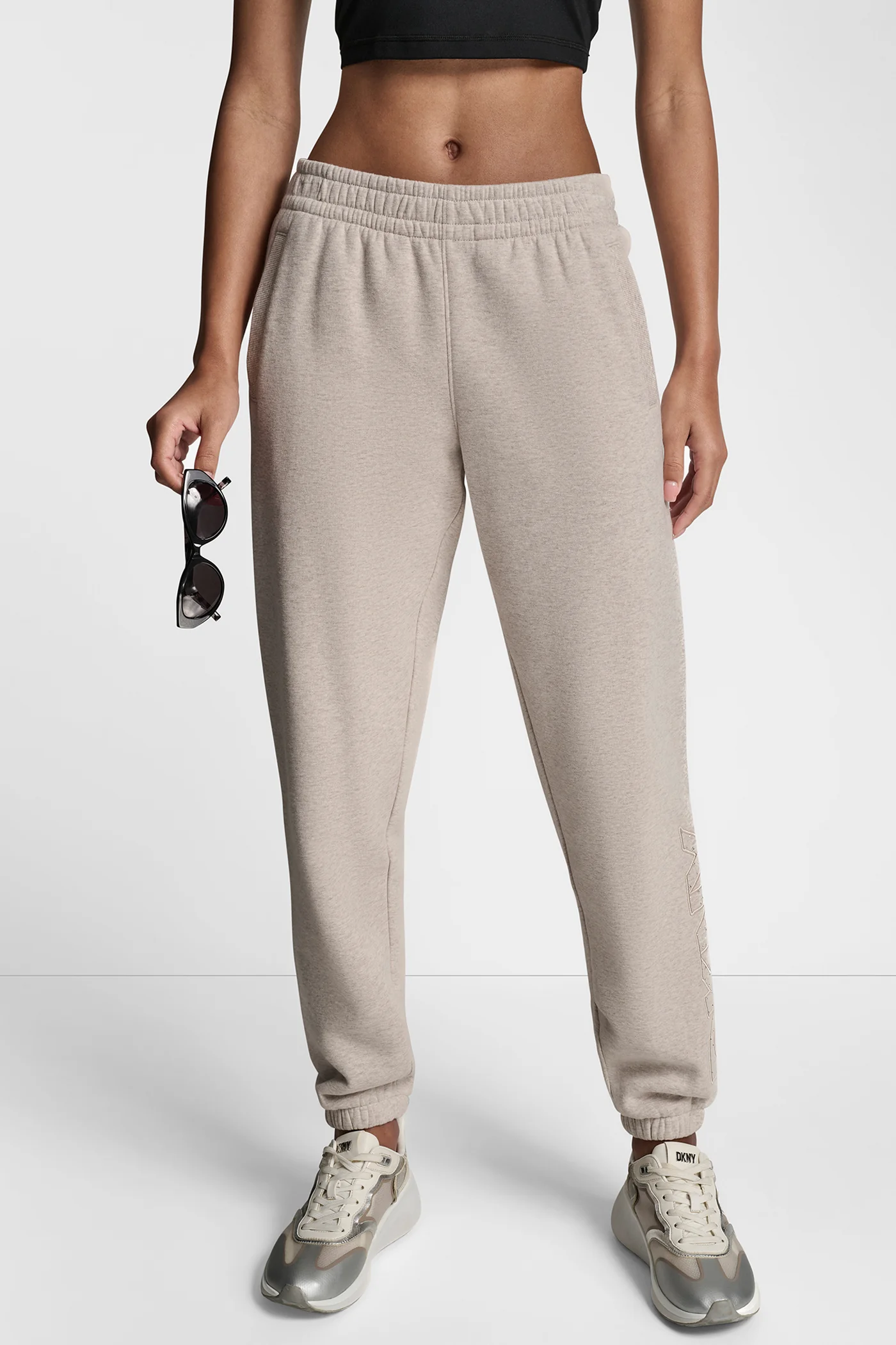RAISED EMBROIDERY OUTLINE RHINESTONE LOGO JOGGER