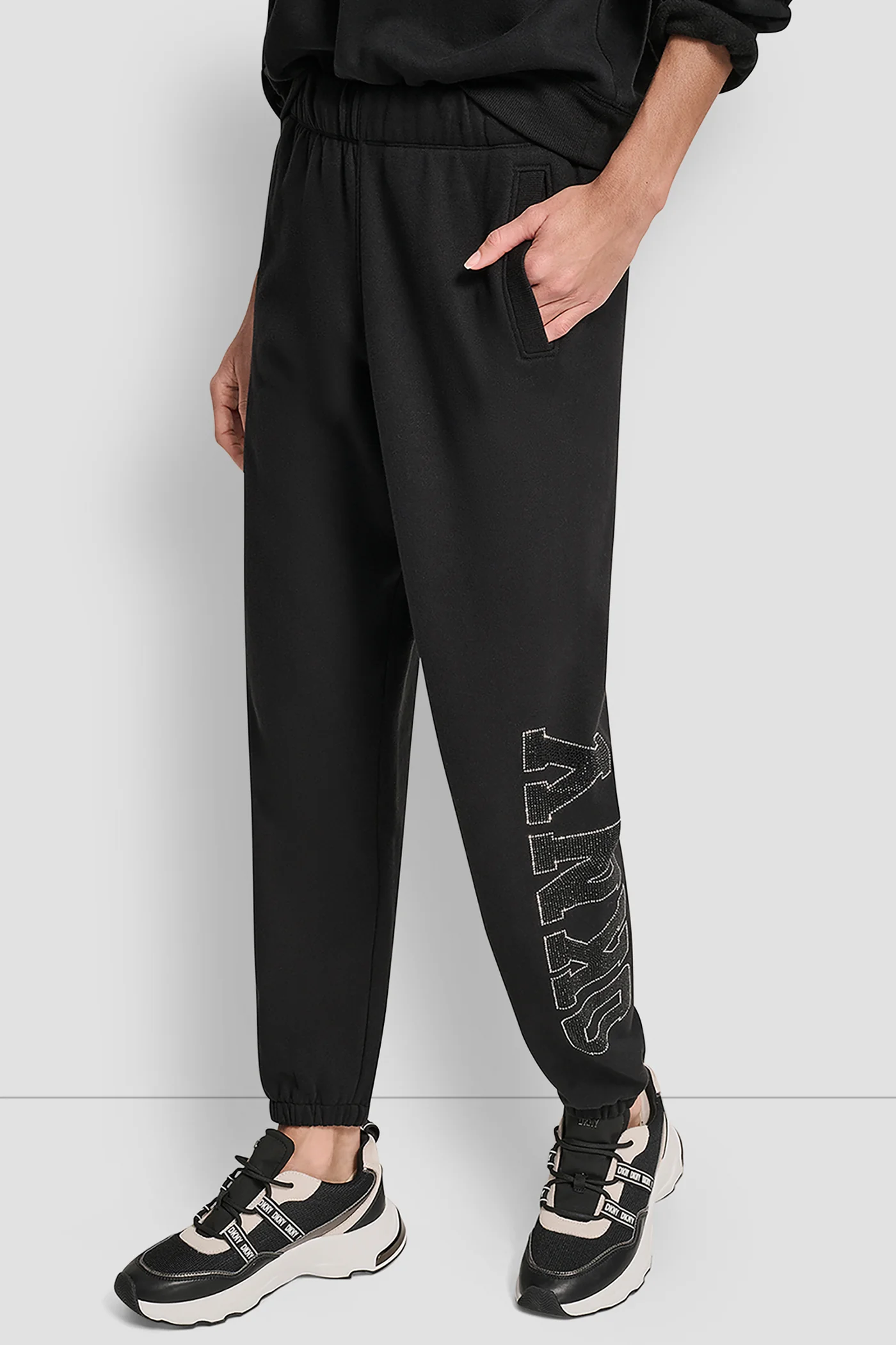 EXPLODED RHINESTONE VARISTY LOGO HIGH RISE RELAXED - Image 4