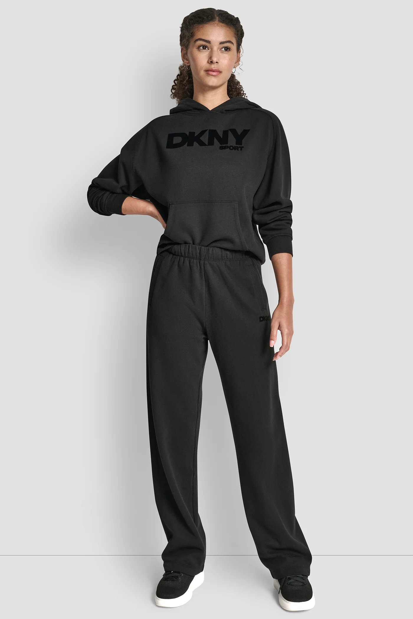 FLOCKED LOGO BOYFRIEND OPEN LEG PANT WITH POCKETS - Image 5