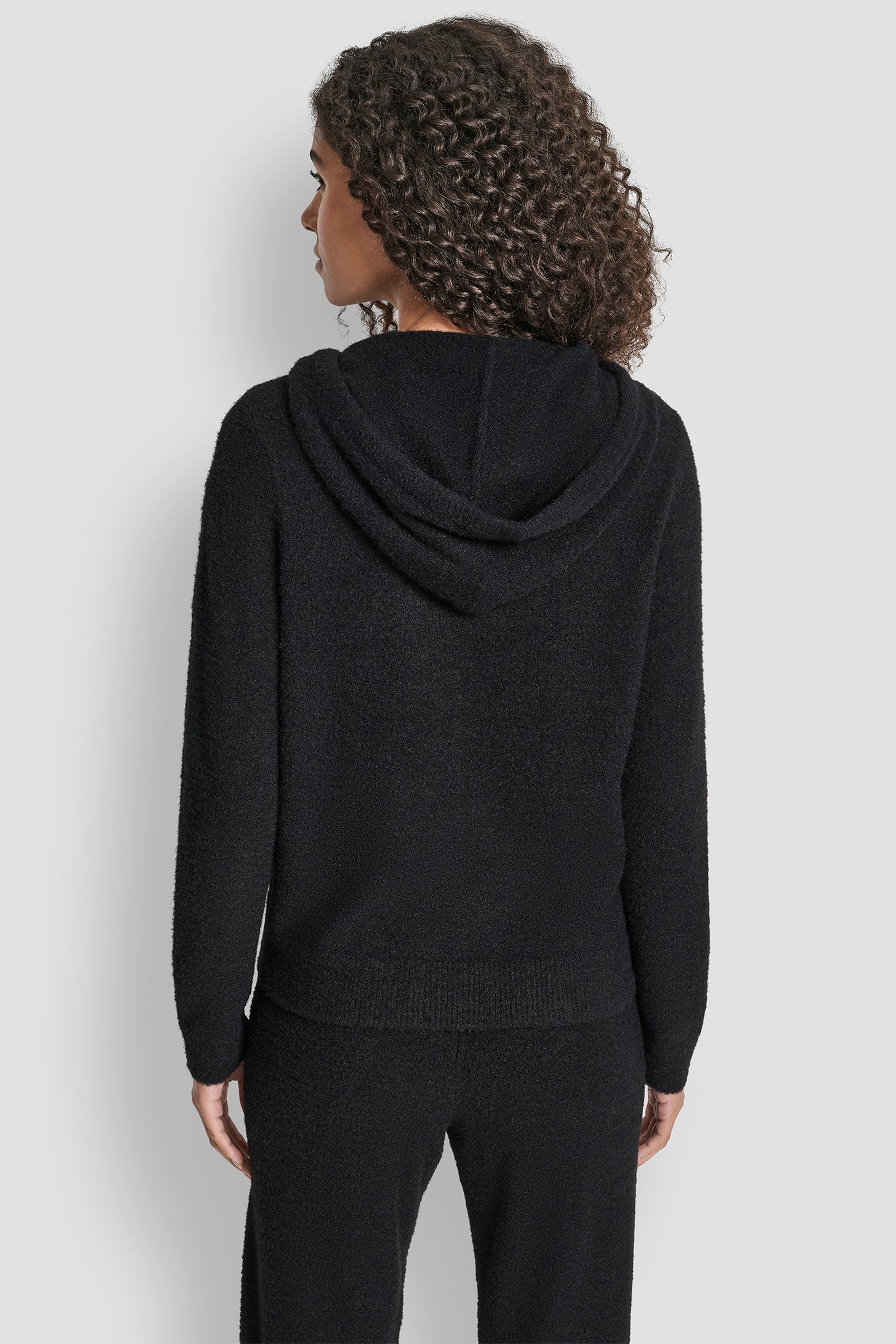 FEATHER YARN HOODIE WITH DRAWCORD AND TONAL LOGO - Image 2