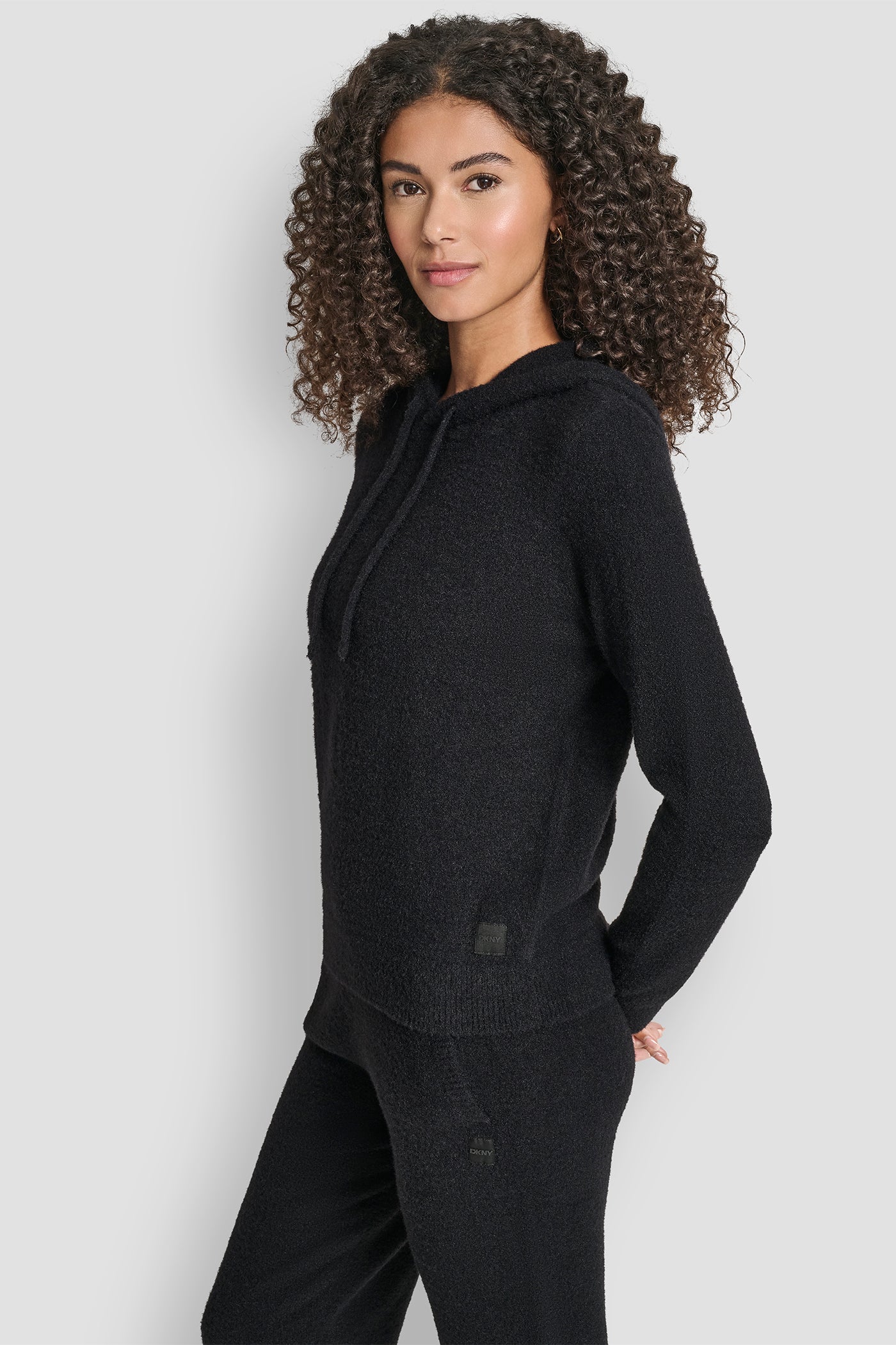 FEATHER YARN HOODIE WITH DRAWCORD AND TONAL LOGO - Image 3
