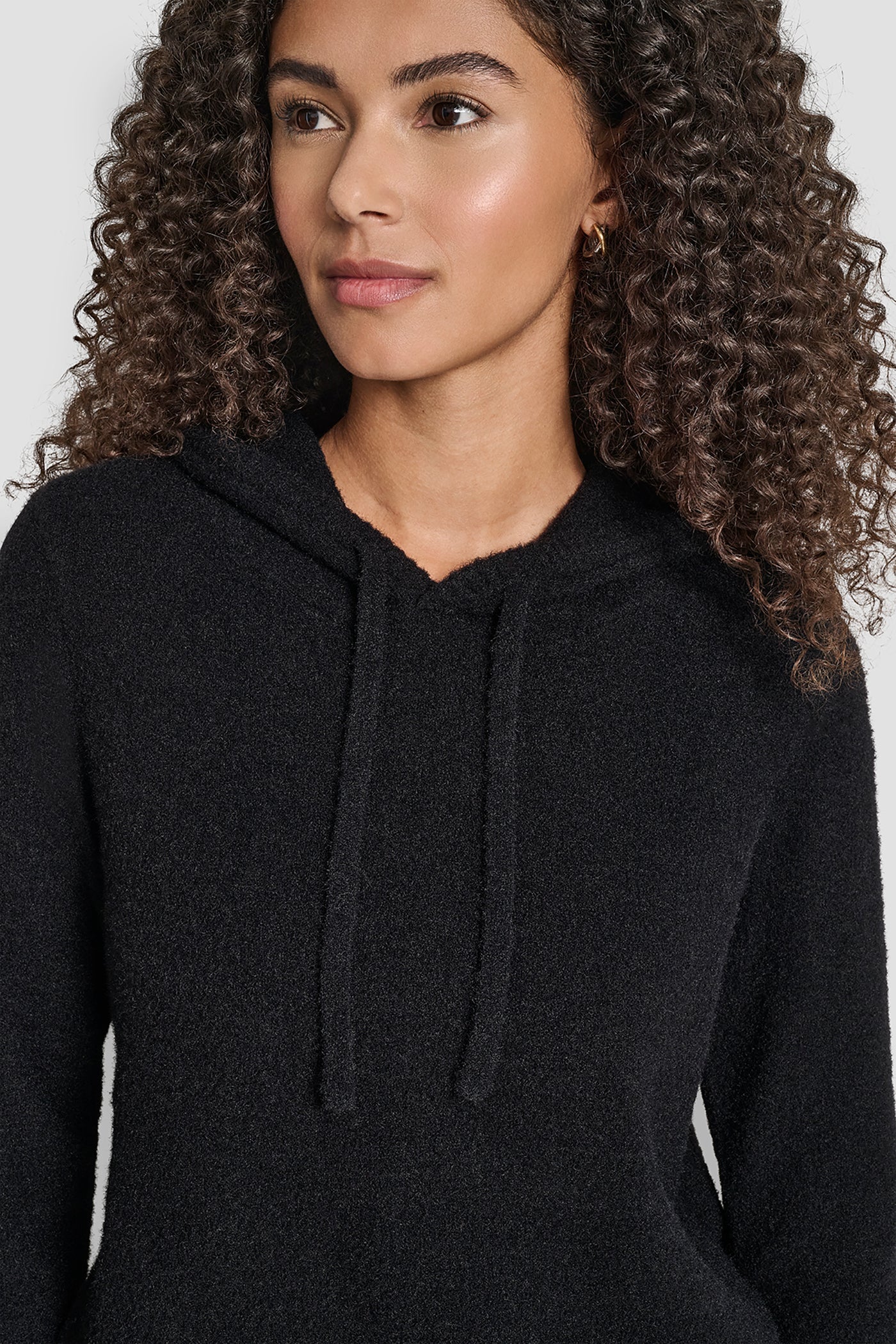 FEATHER YARN HOODIE WITH DRAWCORD AND TONAL LOGO - Image 4