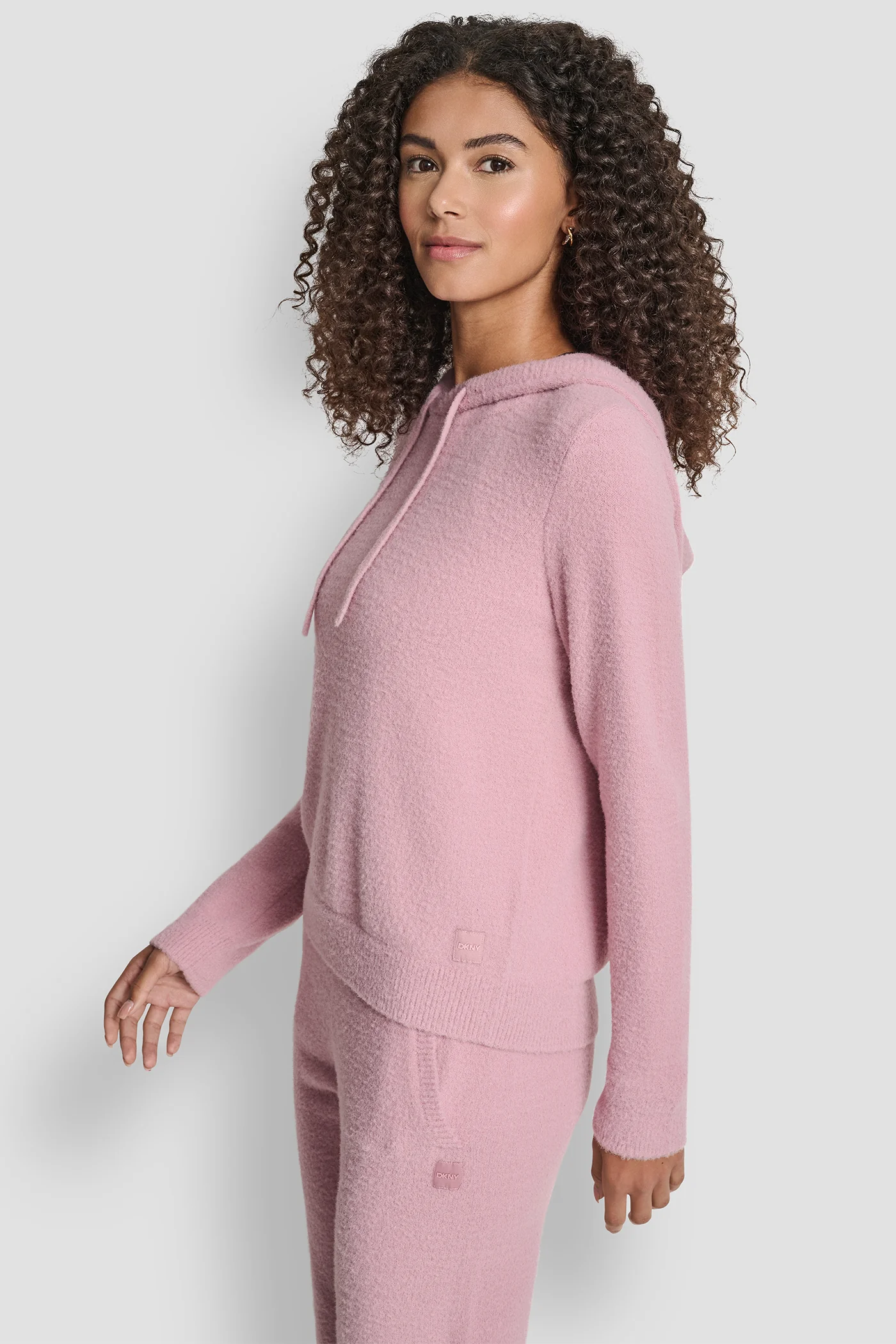 FEATHER YARN HOODIE WITH DRAWCORD AND TONAL LOGO - Image 3
