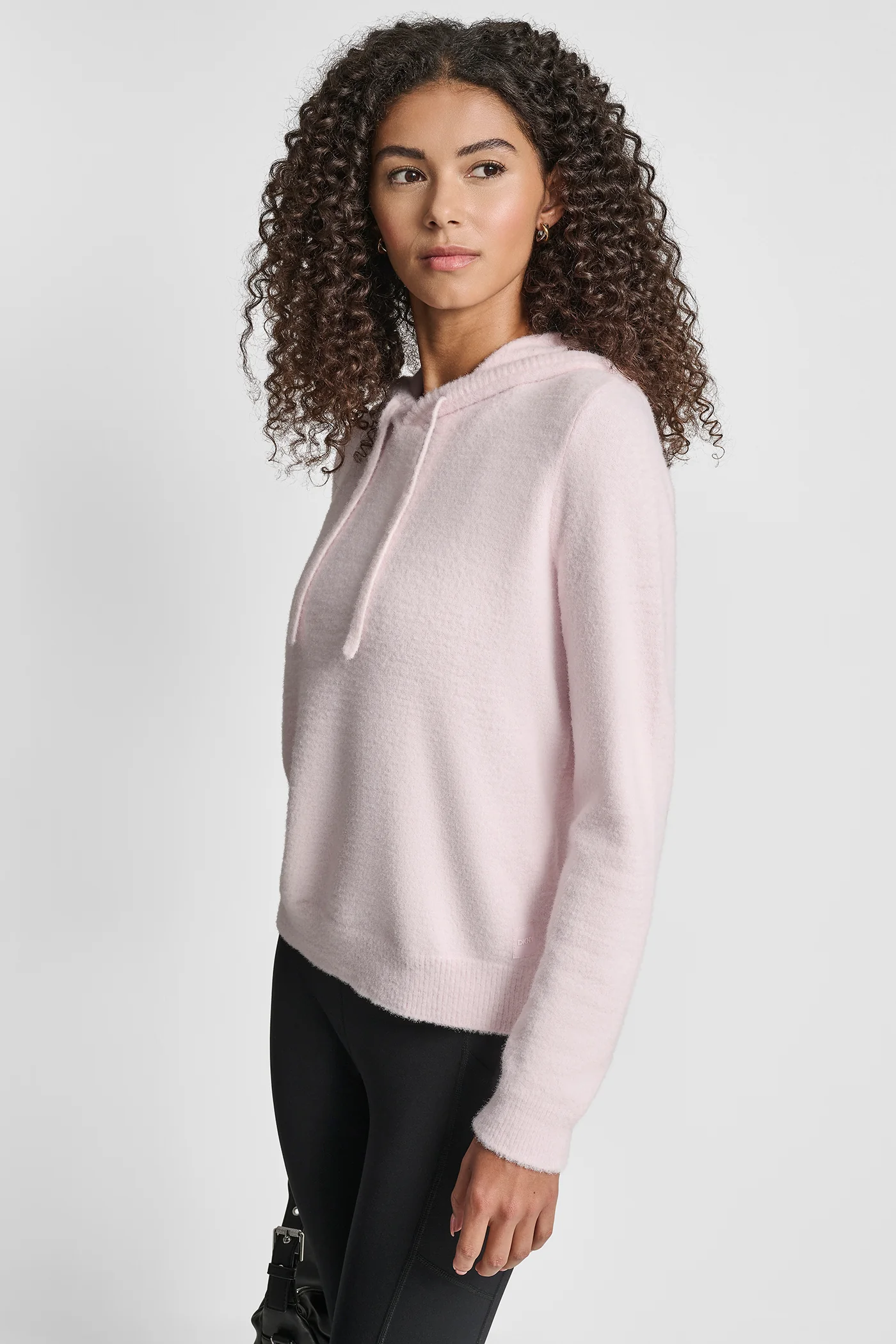 FEATHER YARN HOODIE WITH DRAWCORD AND TONAL LOGO - Image 3