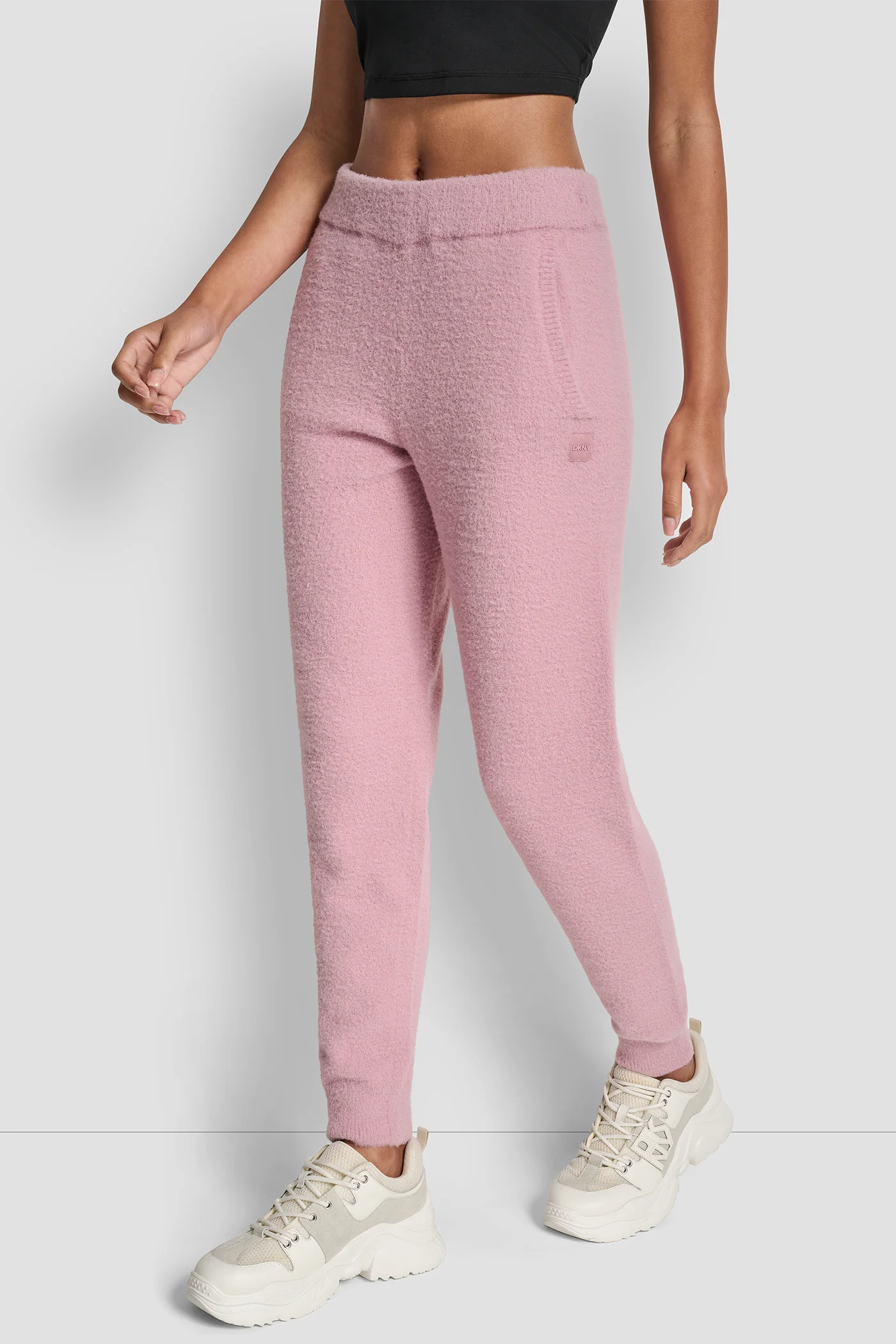 FEATHER YARN JOGGER WITH POCKETS AND TONAL LOGO - Image 3