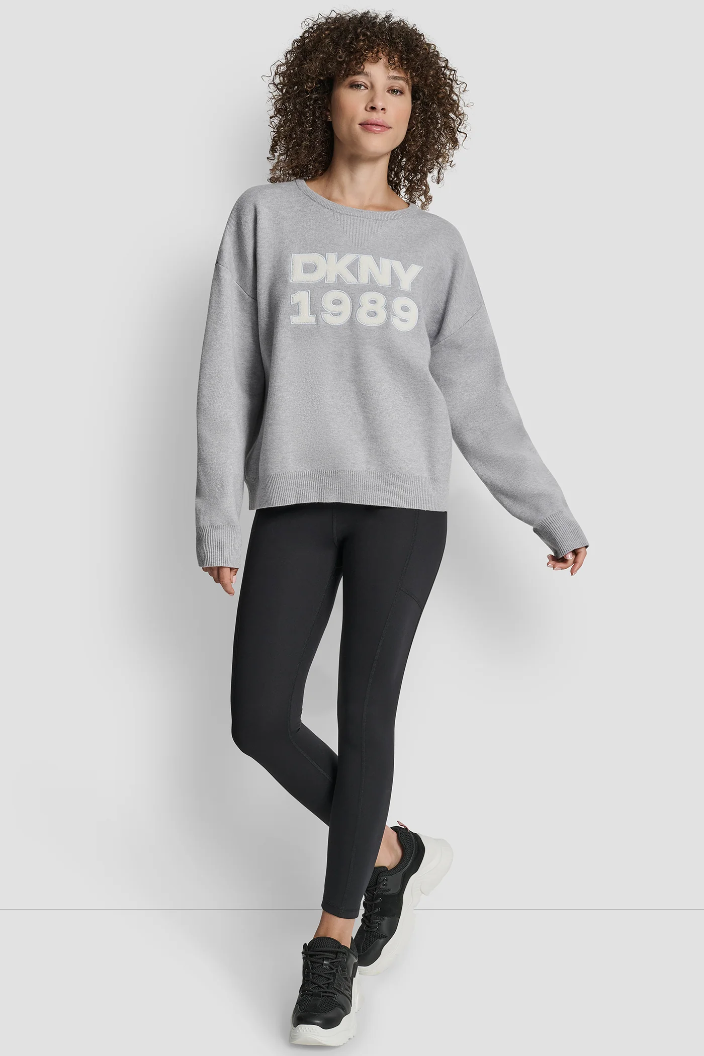 CREW NECK SWEATER WITH TEXTURED LOGO - Image 3