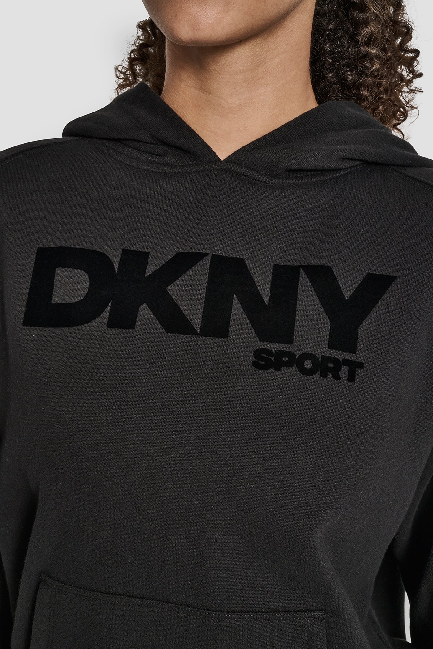 OVERSIZED FLOCKED LOGO PULLOVER HOODIE - Image 4