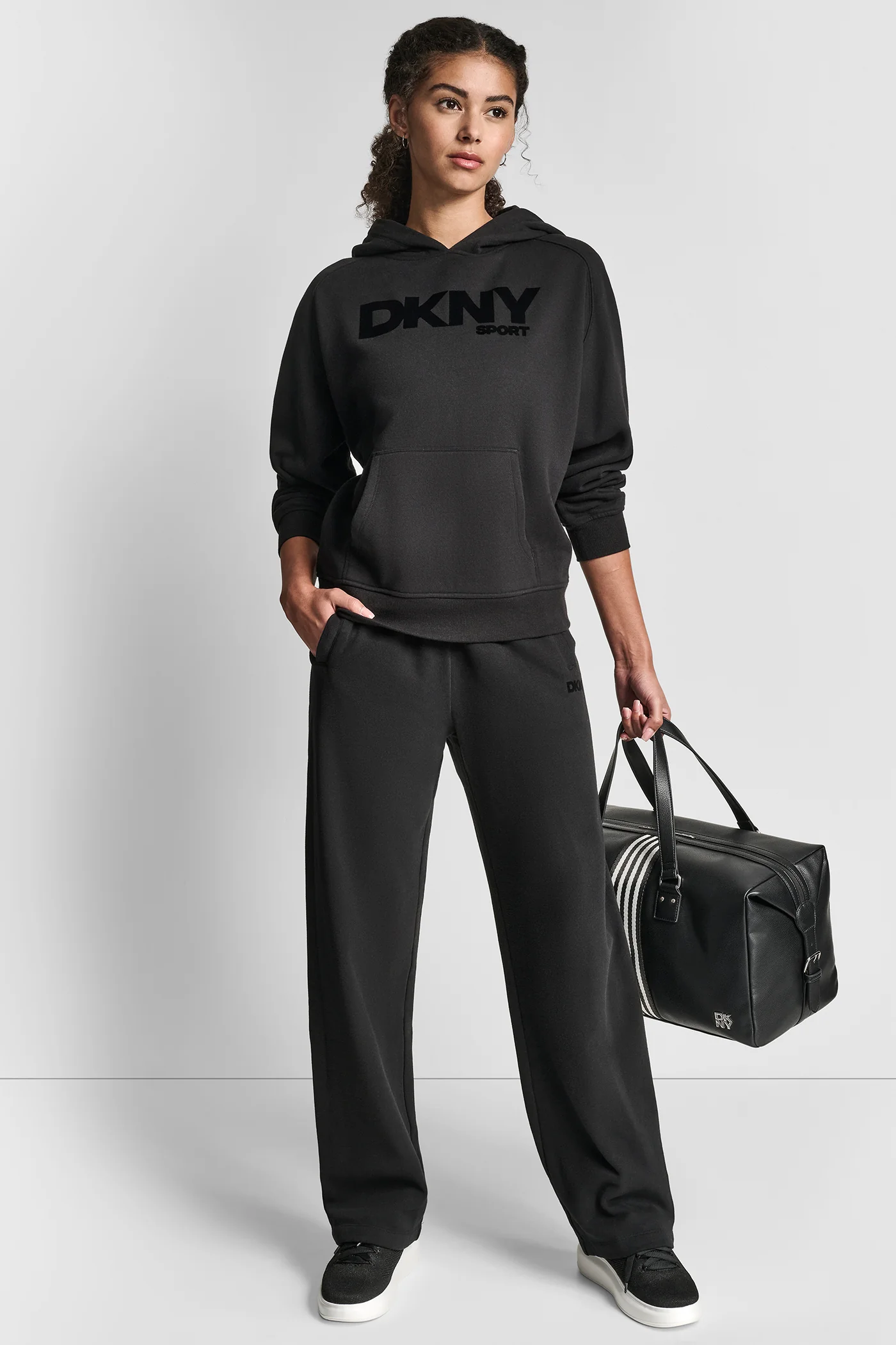 OVERSIZED FLOCKED LOGO PULLOVER HOODIE - Image 6