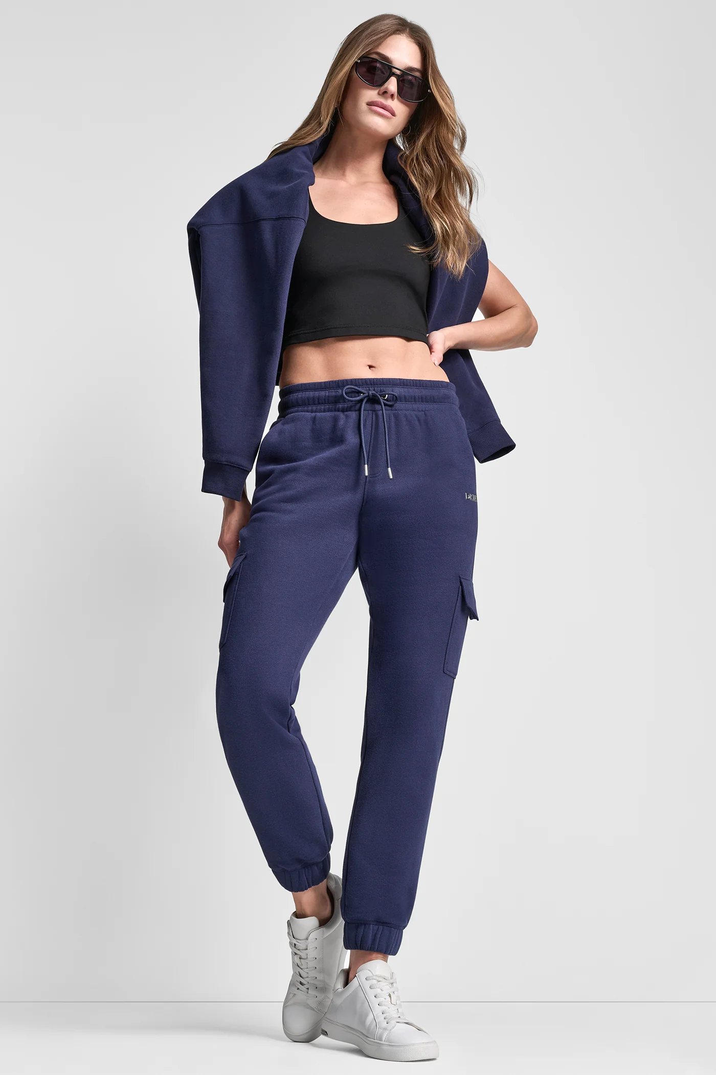 METALLIC BUBBLE LOGO SLIM FIT FLEECE CARGO JOGGER