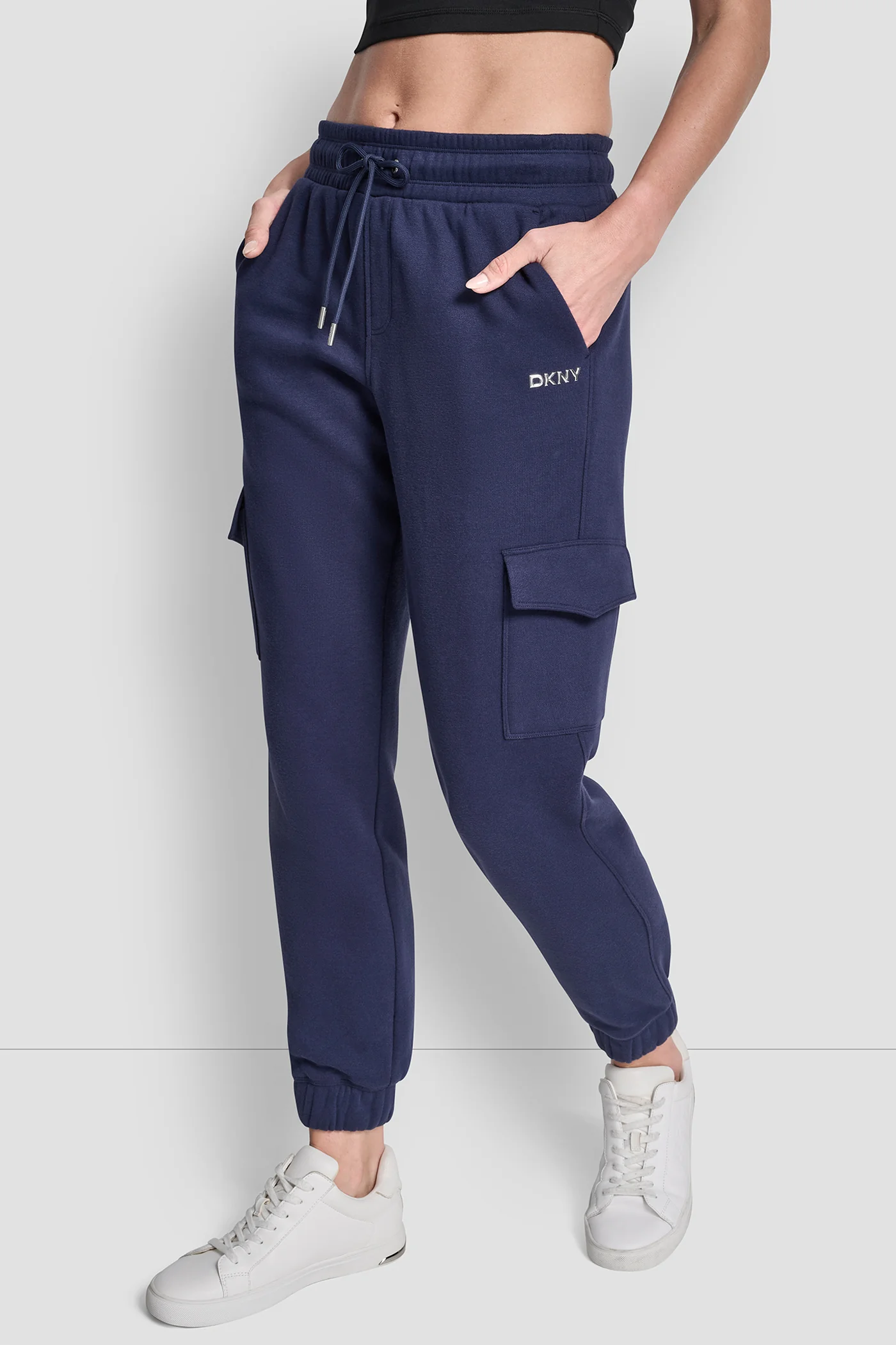 METALLIC BUBBLE LOGO SLIM FIT FLEECE CARGO JOGGER - Image 4