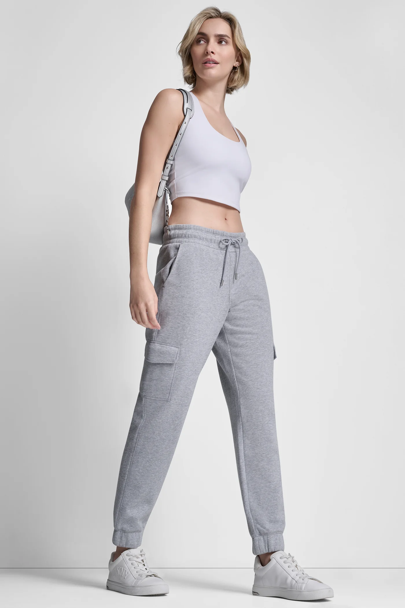 METALLIC BUBBLE LOGO SLIM FIT FLEECE CARGO JOGGER - Image 6
