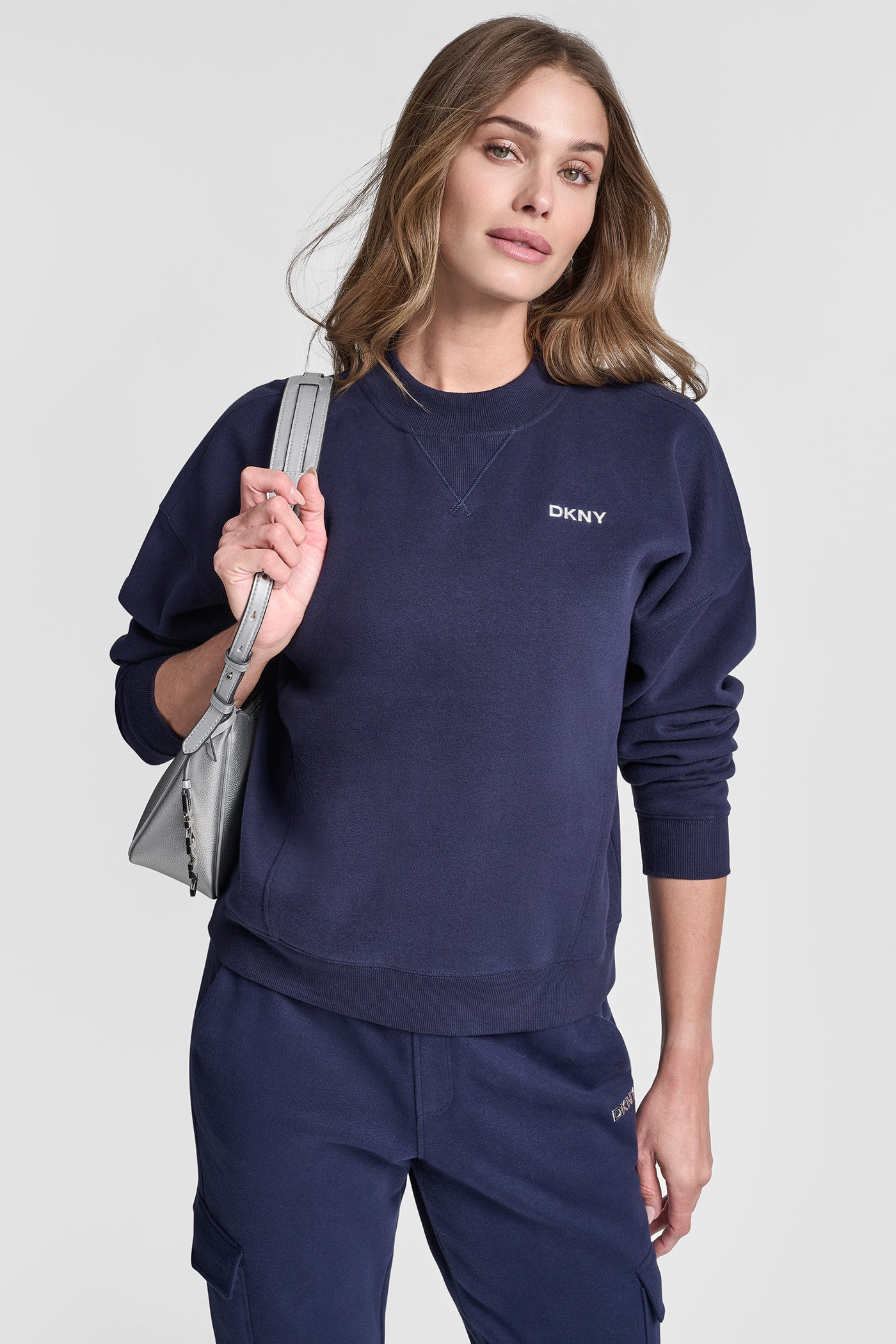 METALLIC BUBBLE LOGO FLEECE PULLOVER