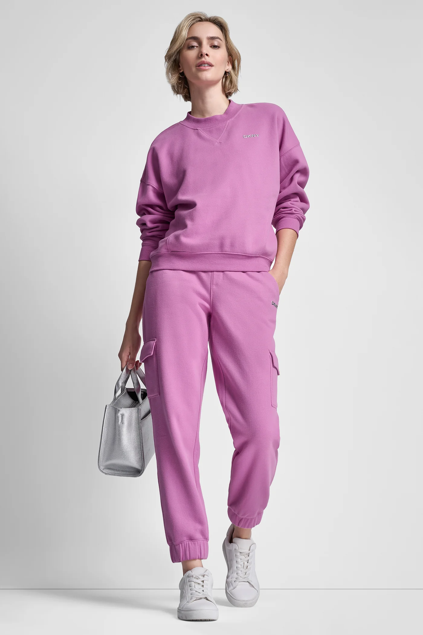 METALLIC BUBBLE LOGO FLEECE PULLOVER