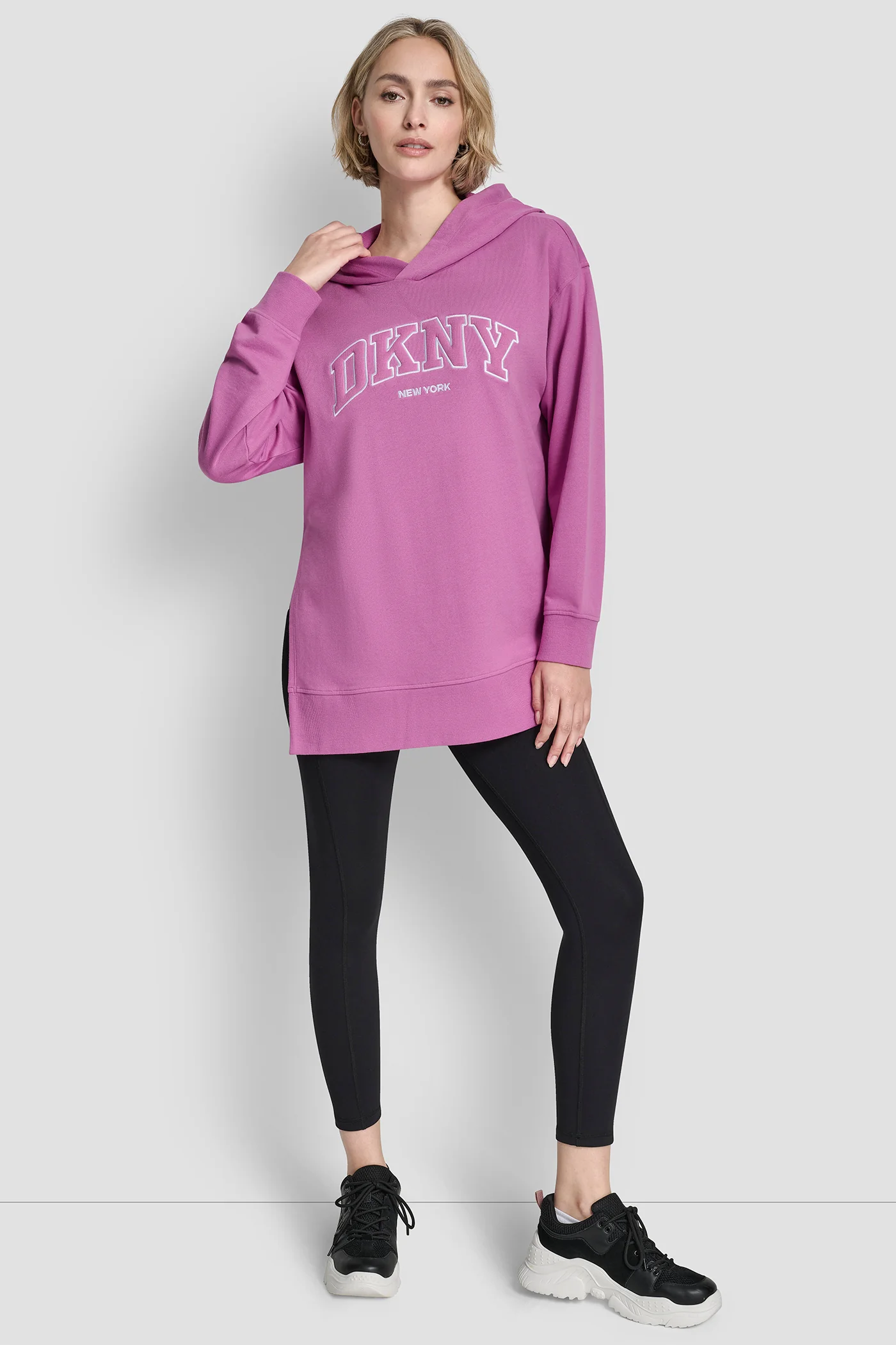 3D VARSITY LOGO OVERSIZED TUNIC HOODIE - Image 3