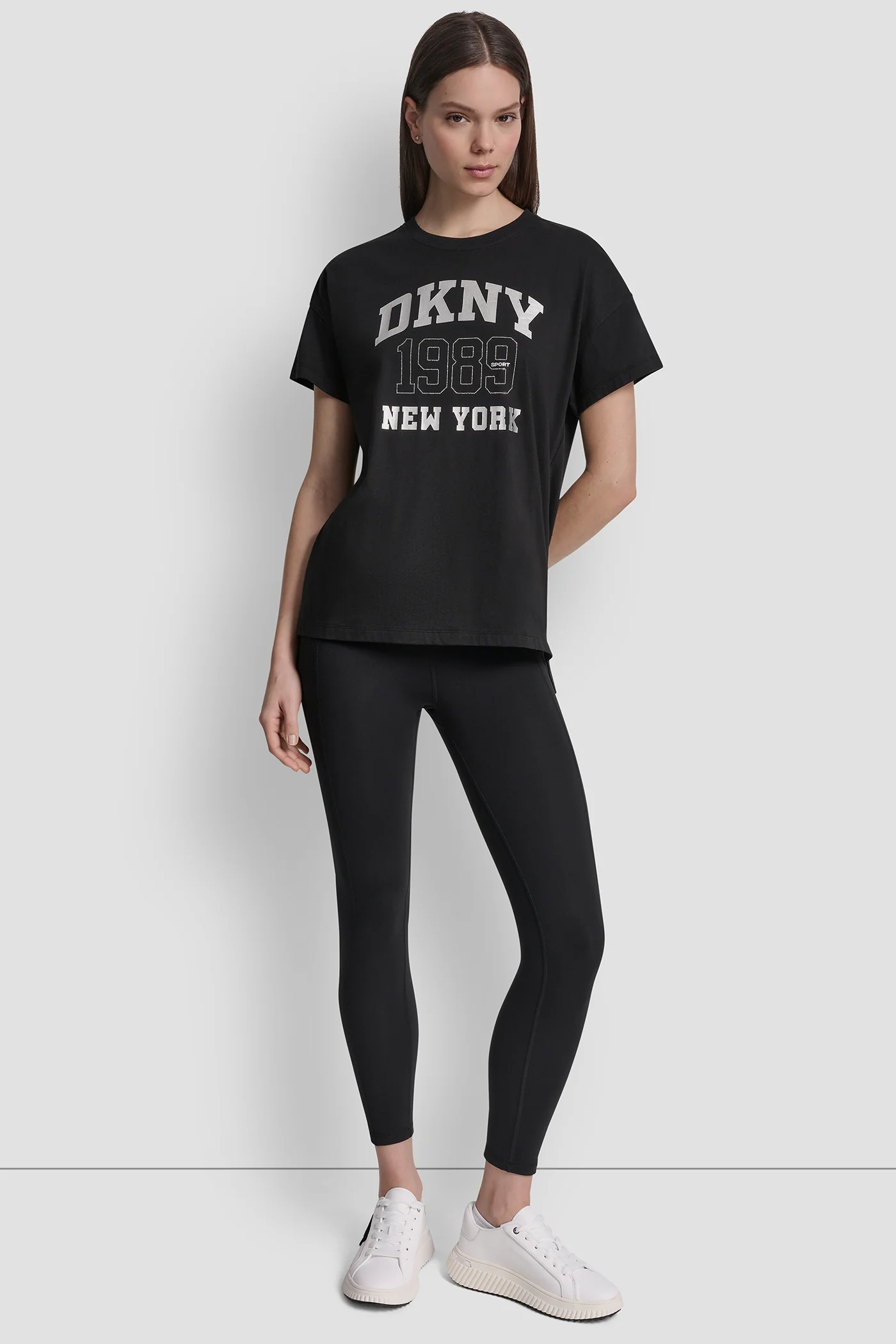 DKNY 1989 LOGO RHINESTUD TEE - Image 4