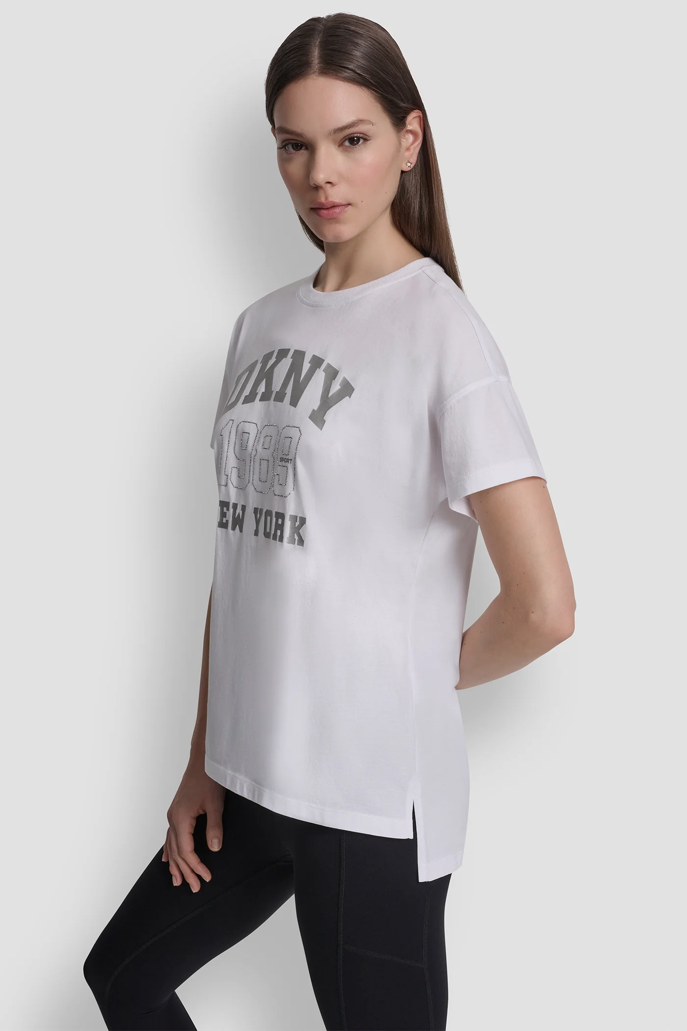 DKNY 1989 LOGO RHINESTUD TEE - Image 4